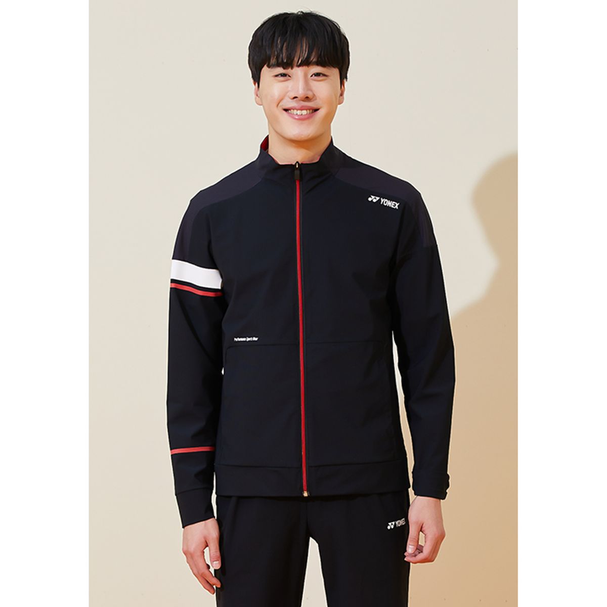 요넥스(YONEX) 221WU009M 블랙 남성 언밸런스 트레이닝 자켓