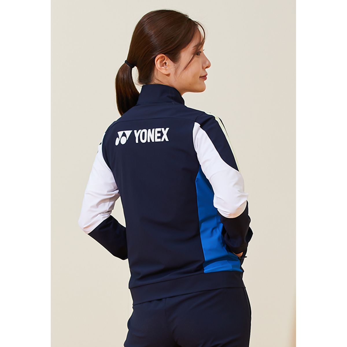 요넥스(YONEX) 221WU012F 네이비 여성 네온 포인트 트레이닝 자켓