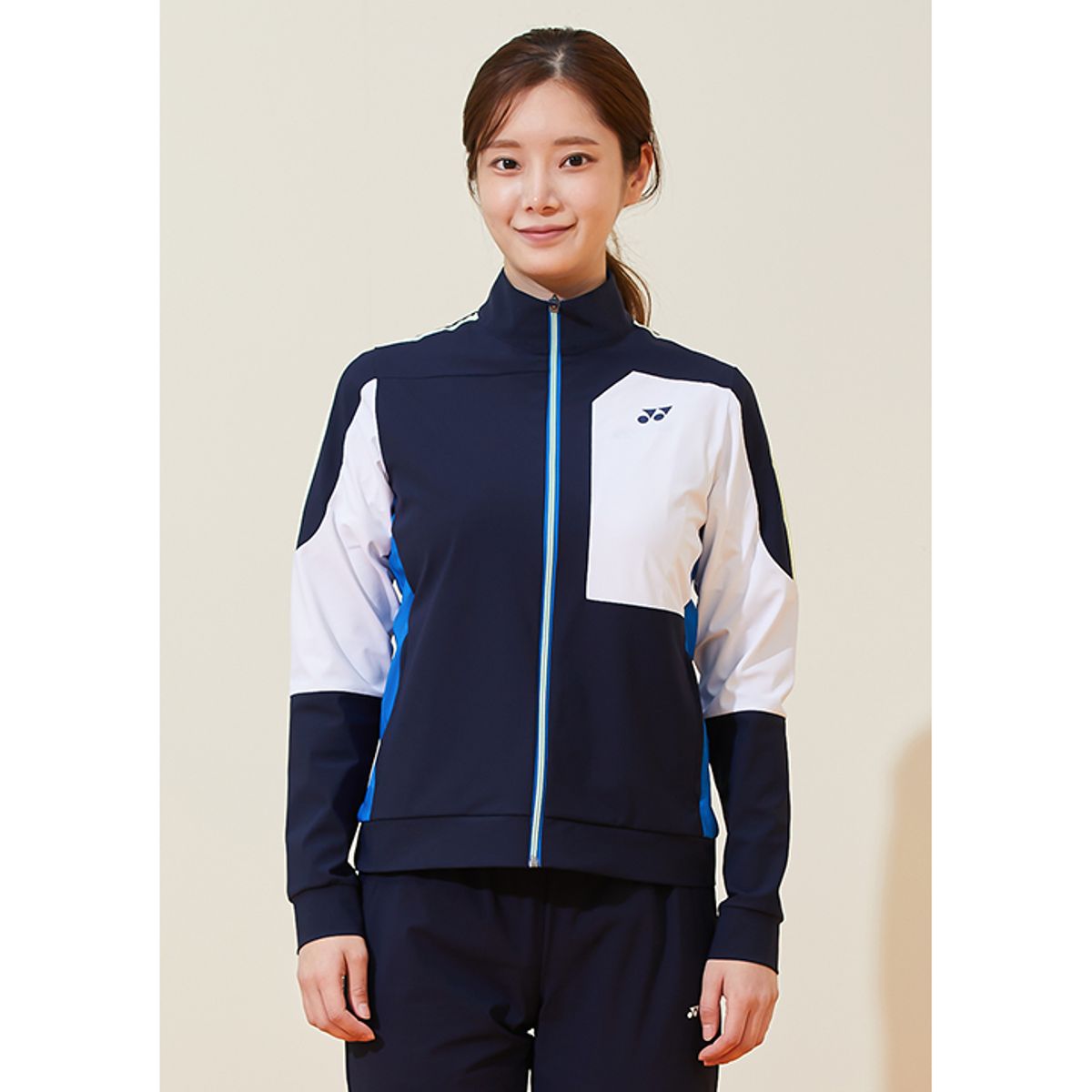 요넥스(YONEX) 221WU012F 네이비 여성 네온 포인트 트레이닝 자켓