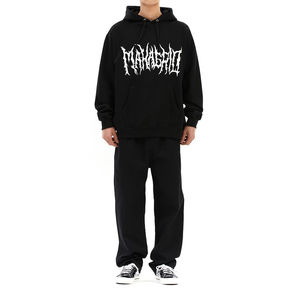 MUSINSA | MAHAGRID GOTH LOGO HOODIE BLACK(MG2DSMM406A)