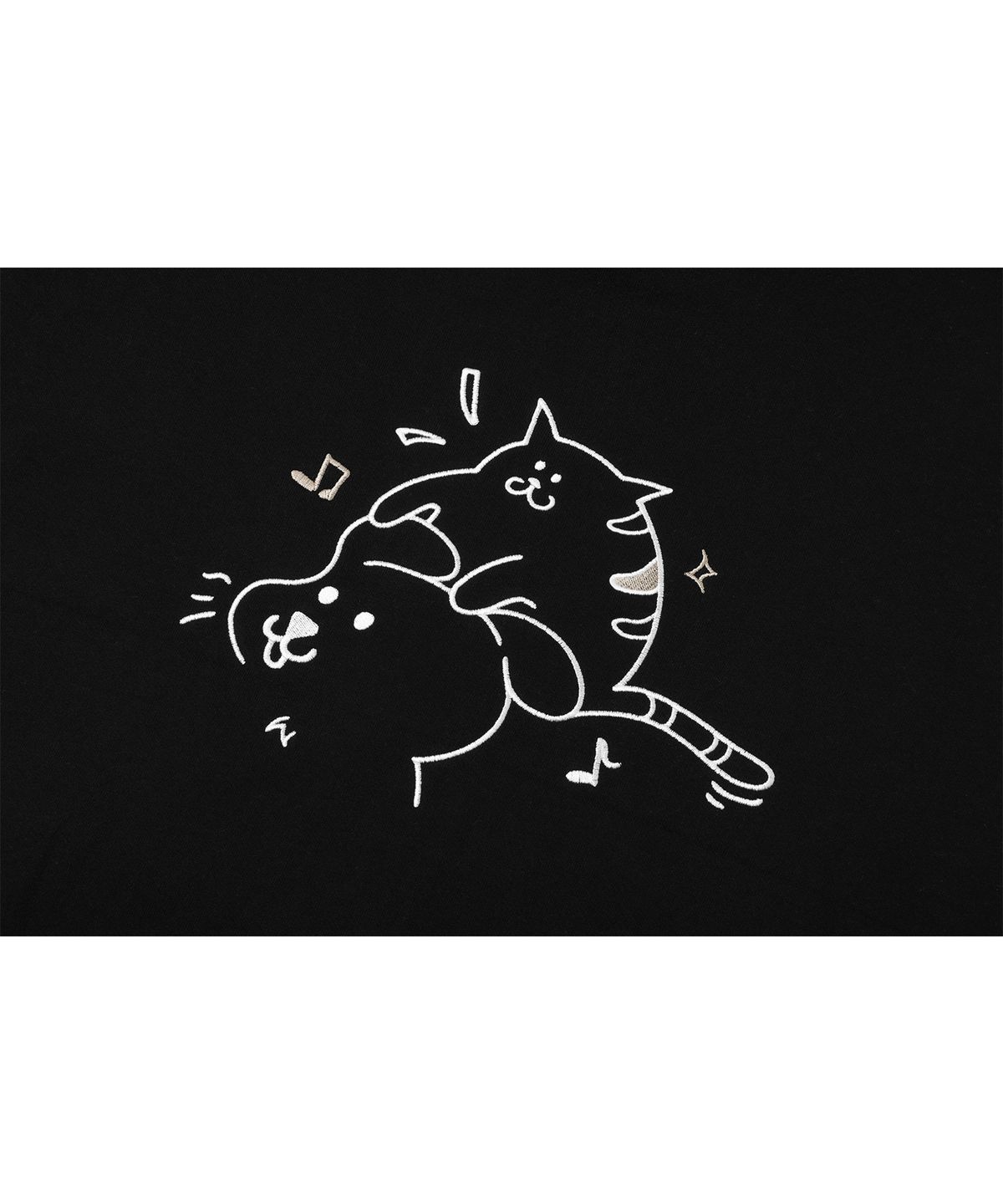 꼼파뇨(CPGN STUDIO) Enjoy CAT 자수 후드 집업 블랙