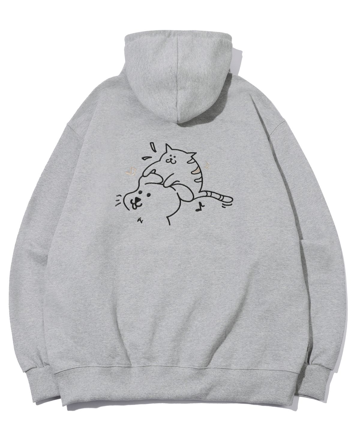 꼼파뇨(CPGN STUDIO) Enjoy CAT 자수 후드 집업 그레이
