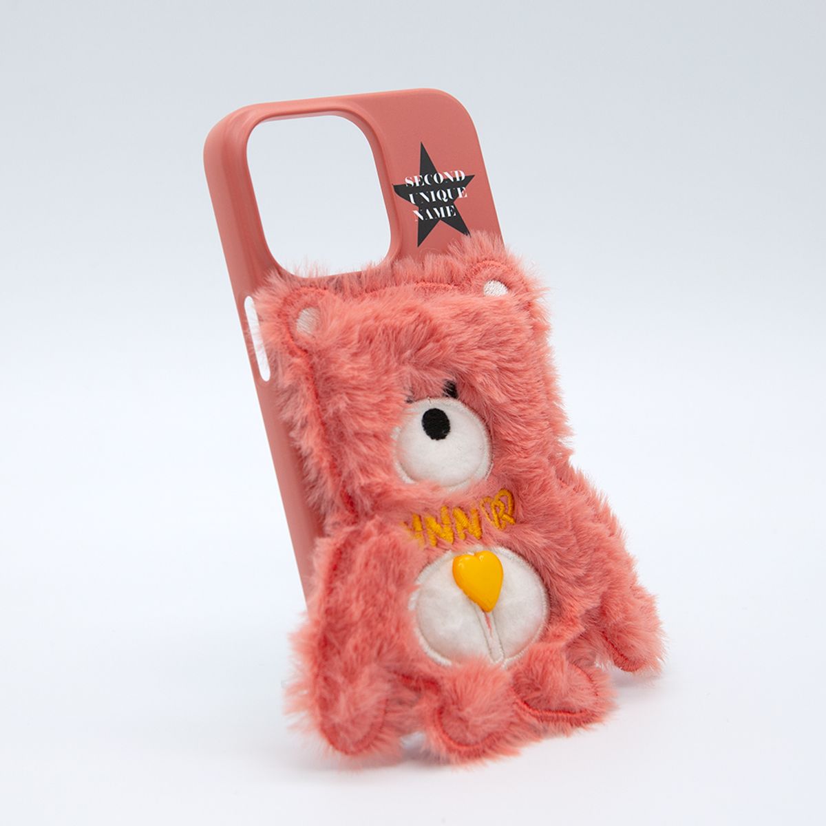 세컨드유니크네임(SECOND UNIQUE NAME) SUN CASE PATCH STAR FUR BEAR PEACH