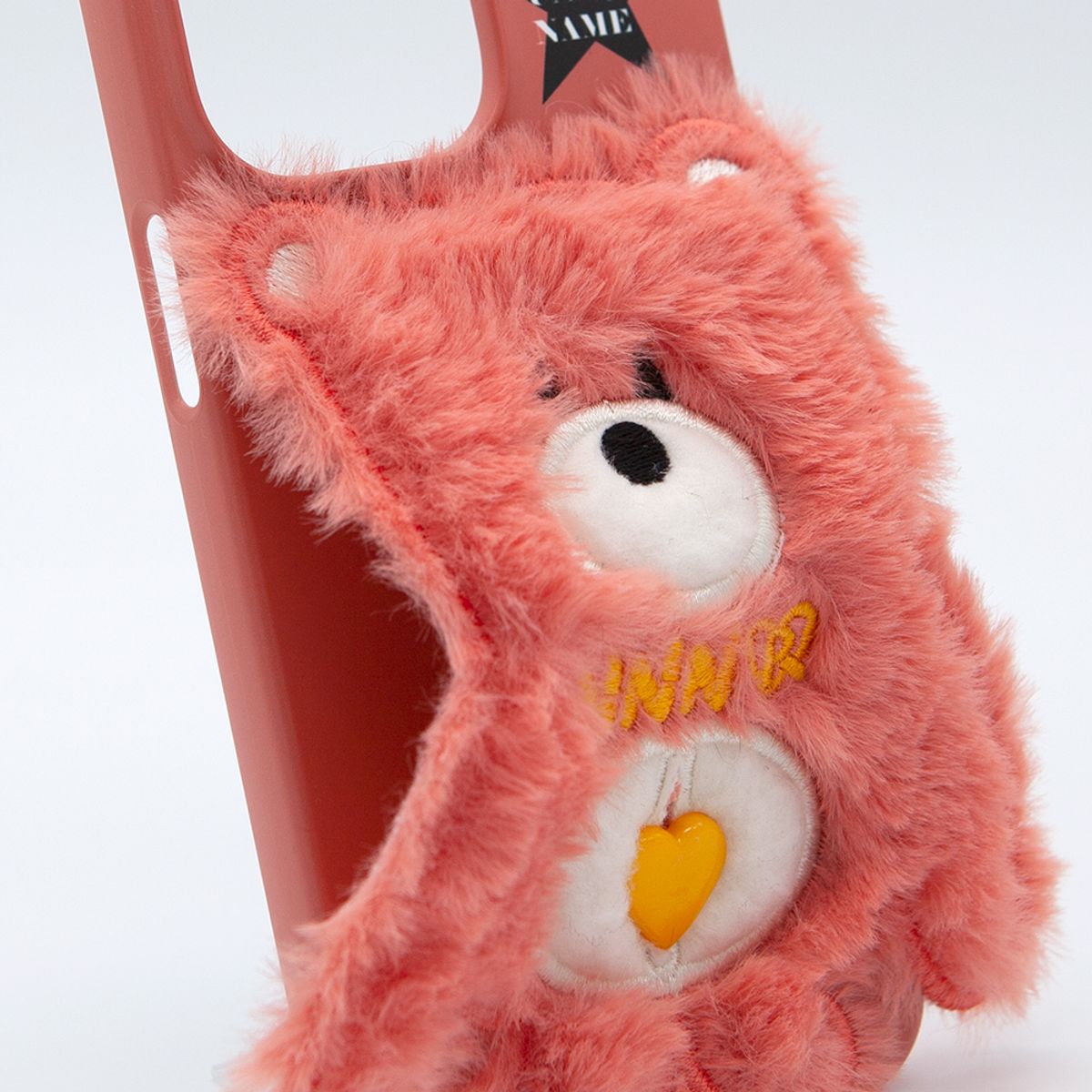 세컨드유니크네임(SECOND UNIQUE NAME) SUN CASE PATCH STAR FUR BEAR PEACH