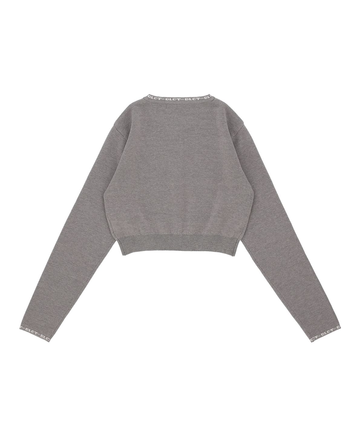 델리센트(DELICCENT) 레터링 크롭 가디건 [GRAY]