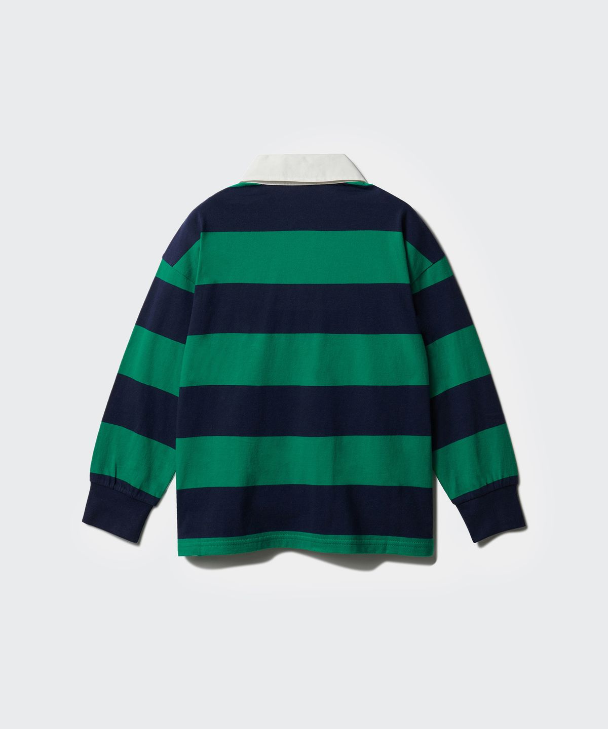 무신사 스탠다드 키즈(MUSINSA STANDARD KIDS) 스트라이프 럭비 셔츠 [네이비/그린]