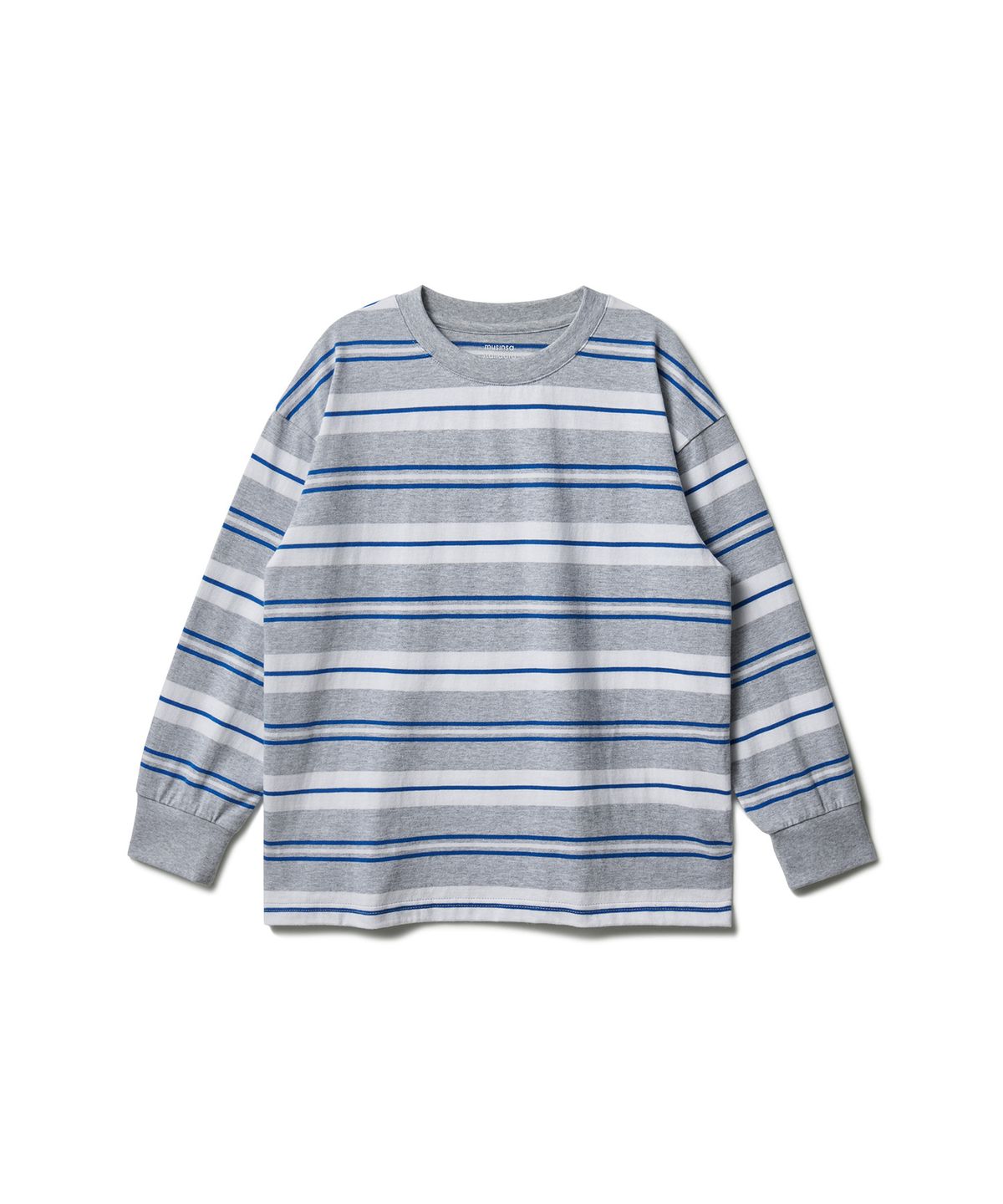 무신사 스탠다드 키즈(MUSINSA STANDARD KIDS) 멀티 스트라이프 크루 넥 긴소매 티셔츠 1 [그레이]