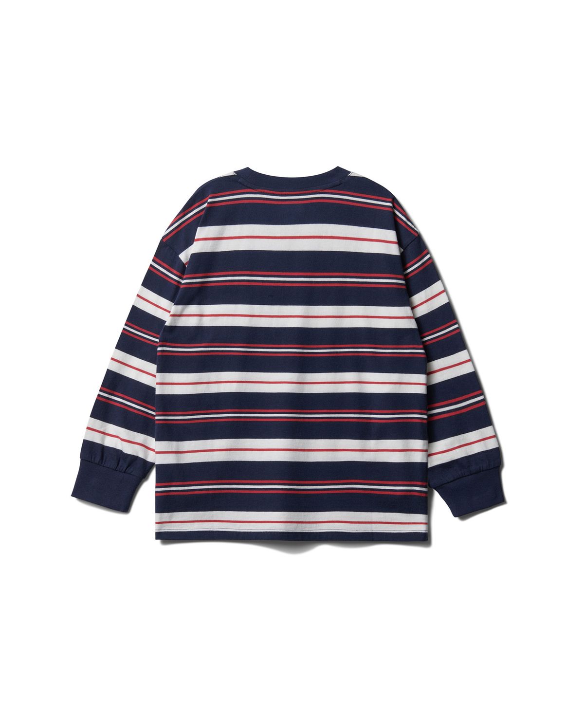 무신사 스탠다드 키즈(MUSINSA STANDARD KIDS) 멀티 스트라이프 크루 넥 긴소매 티셔츠 1 [네이비]