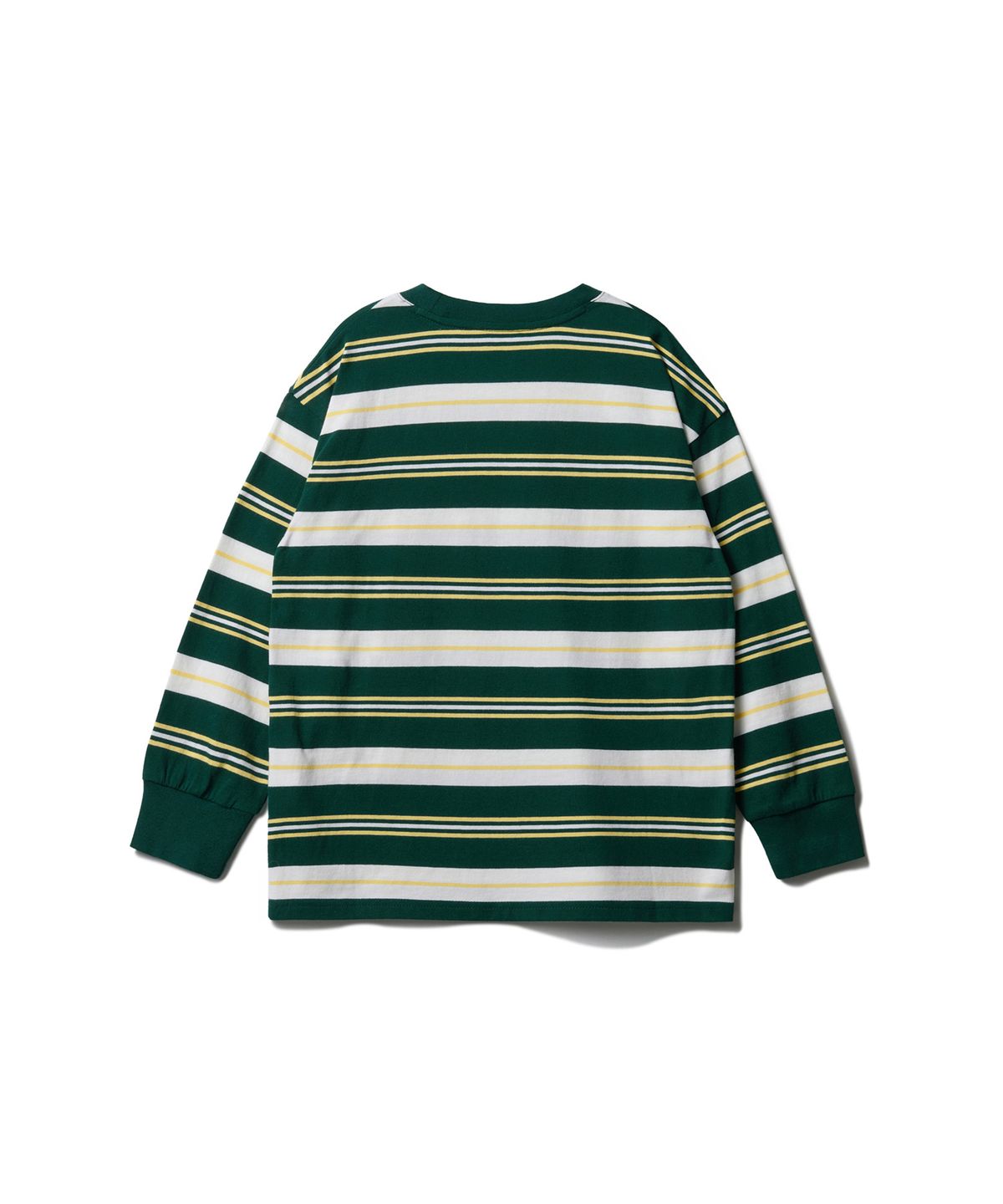 무신사 스탠다드 키즈(MUSINSA STANDARD KIDS) 멀티 스트라이프 크루 넥 긴소매 티셔츠 1 [그린]