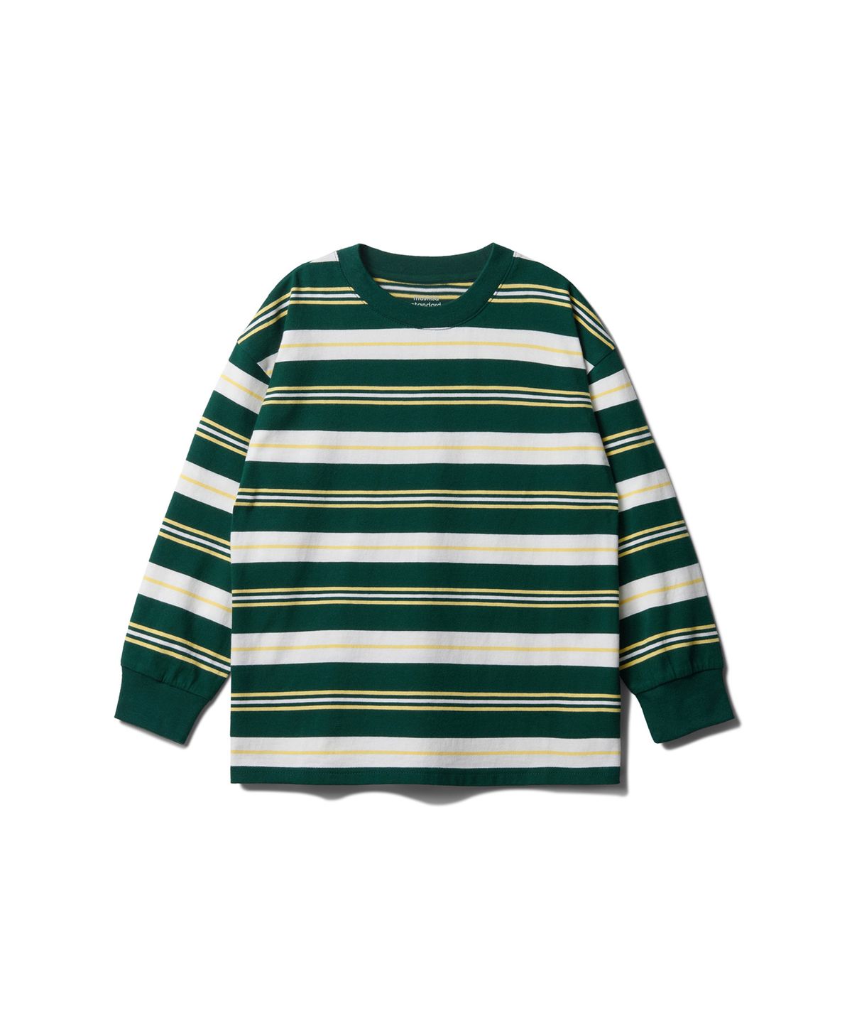 무신사 스탠다드 키즈(MUSINSA STANDARD KIDS) 멀티 스트라이프 크루 넥 긴소매 티셔츠 1 [그린]