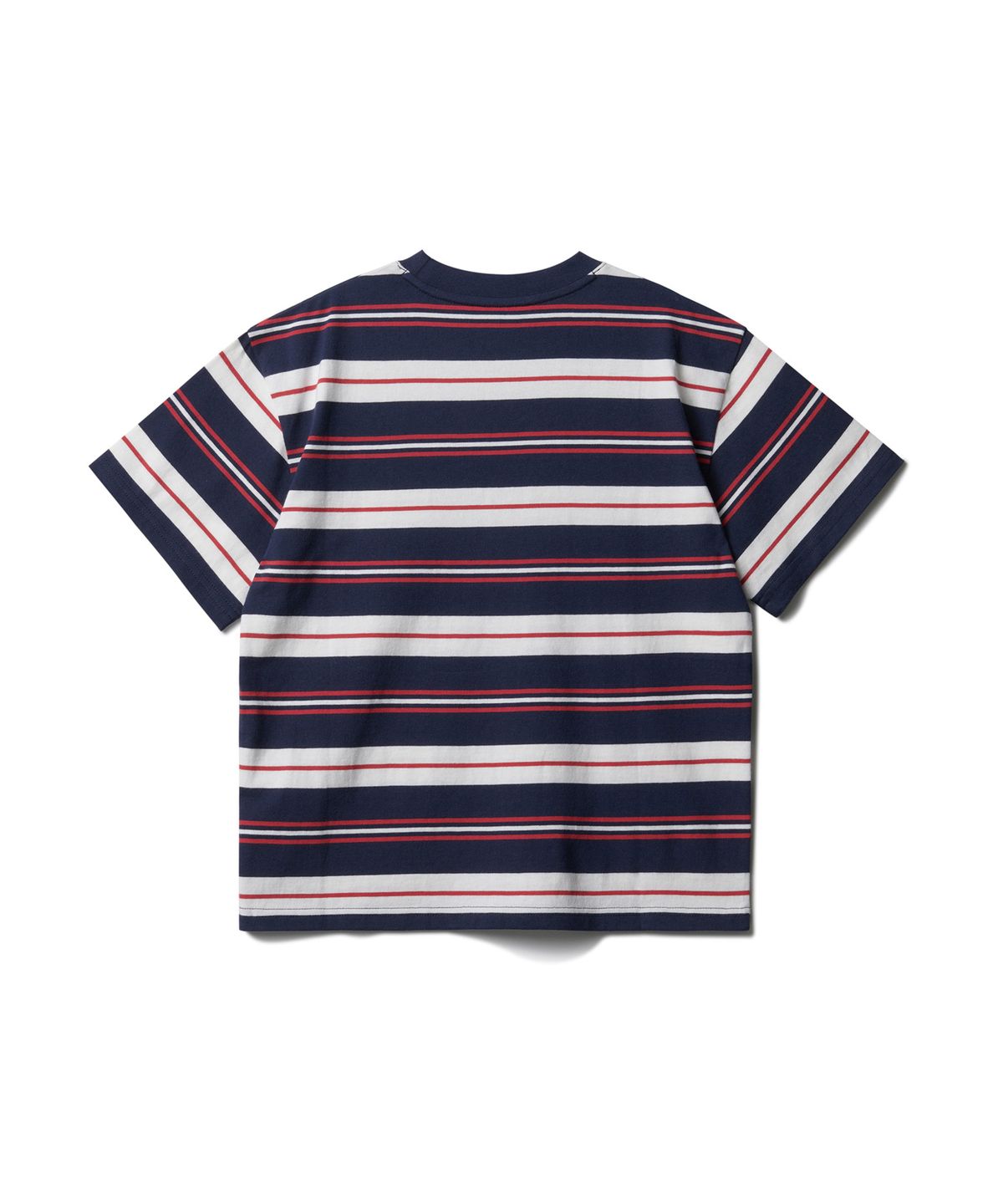 무신사 스탠다드 키즈(MUSINSA STANDARD KIDS) 멀티 스트라이프 크루 넥 티셔츠 1 [네이비]