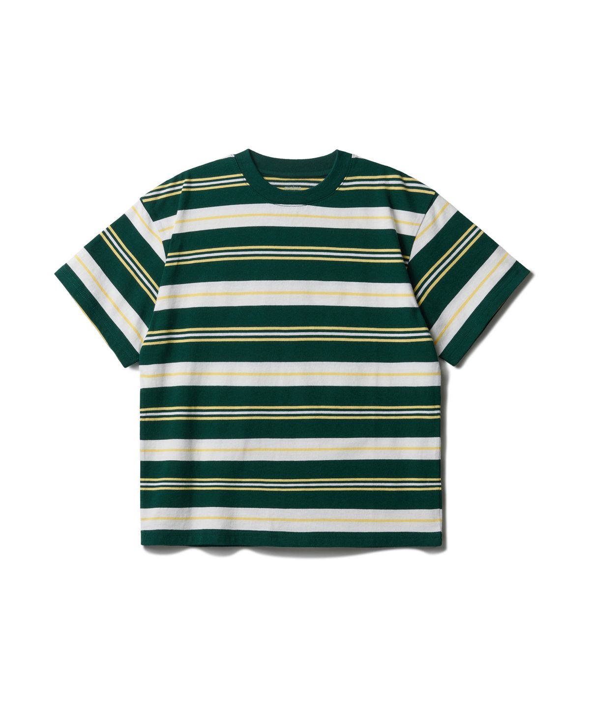 무신사 스탠다드 키즈(MUSINSA STANDARD KIDS) 멀티 스트라이프 크루 넥 티셔츠 1 [그린]