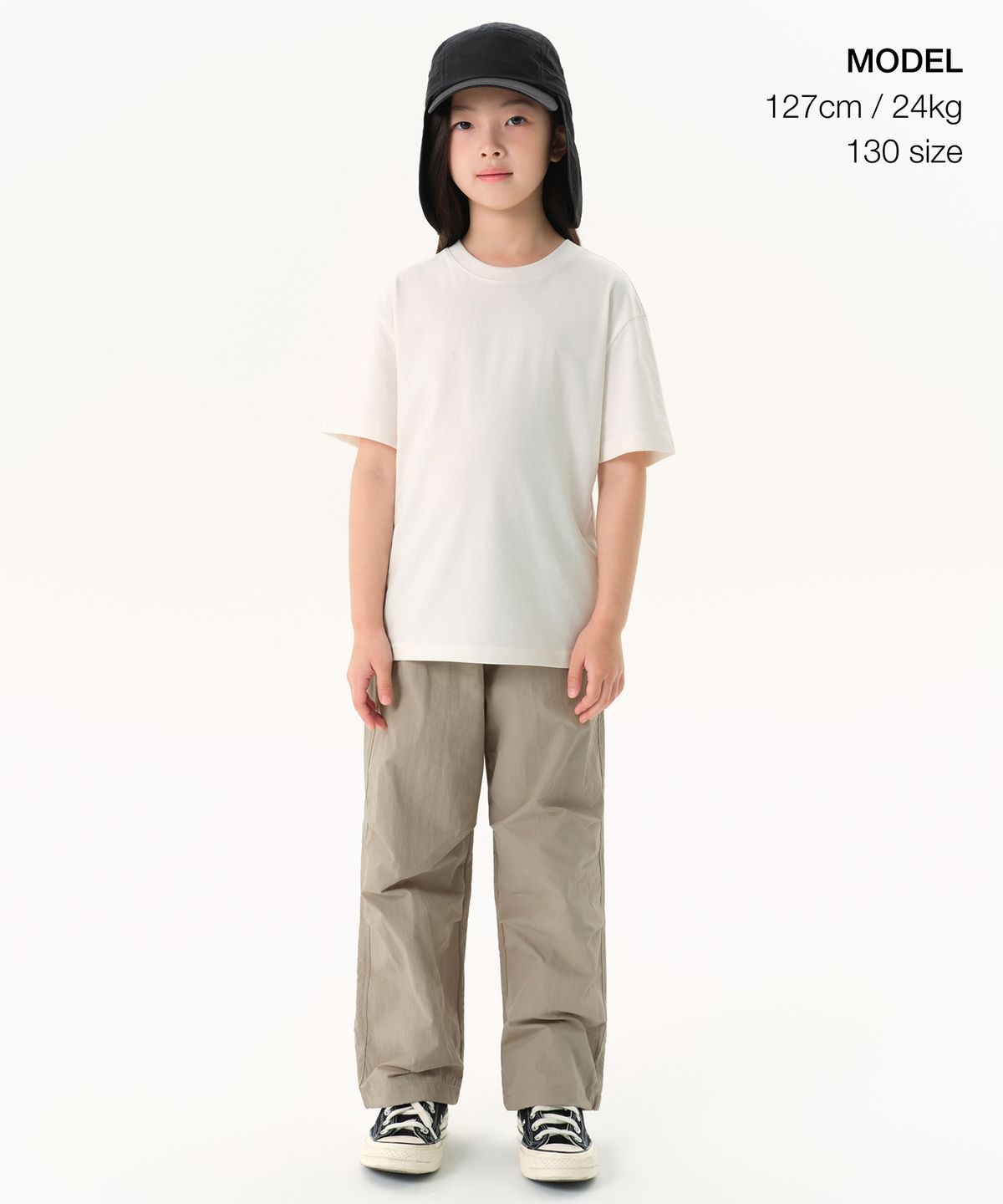 무신사 스탠다드 키즈(MUSINSA STANDARD KIDS) [쿨탠다드] 릴렉스드 크루 넥 티셔츠 [크림]
