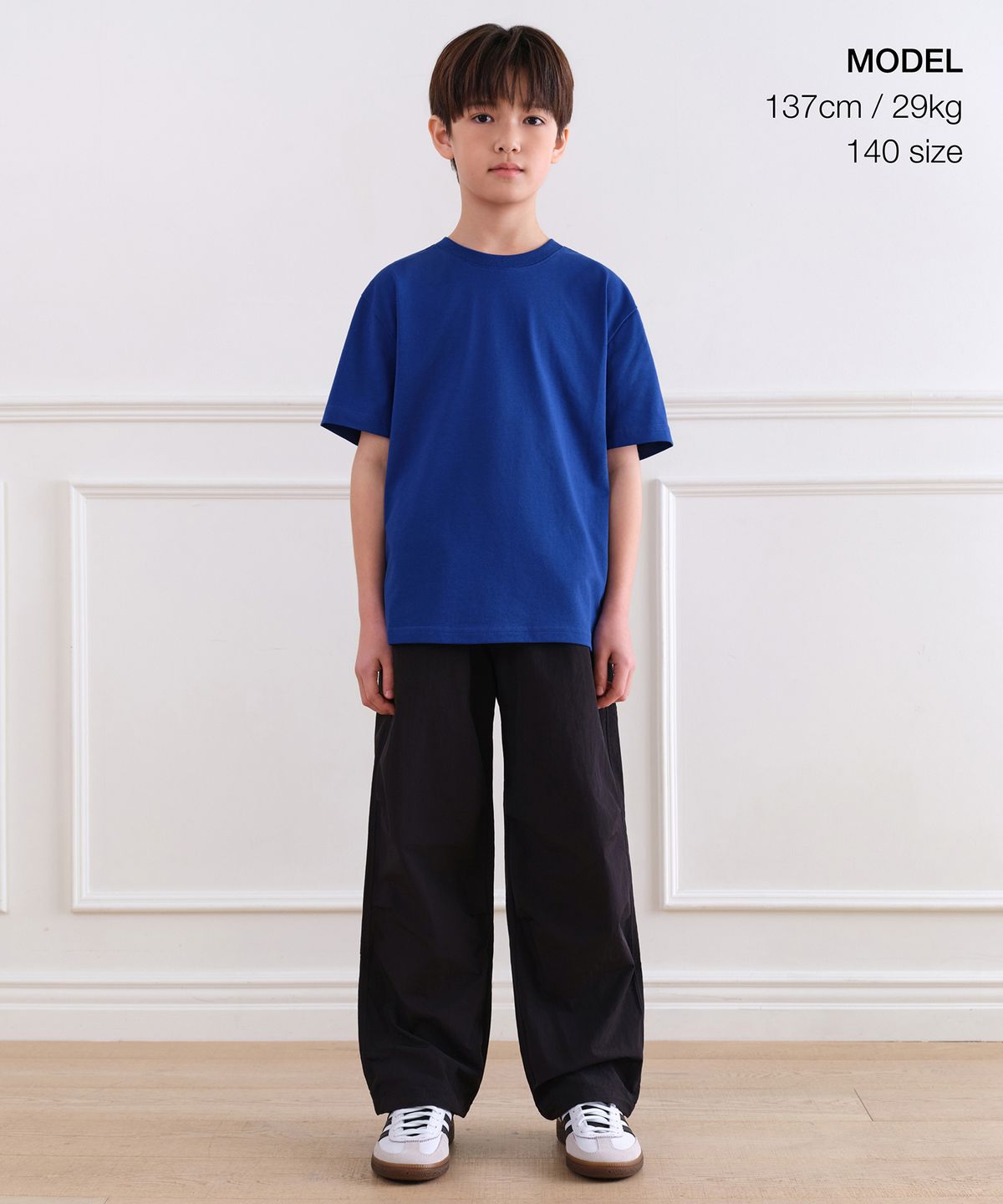 무신사 스탠다드 키즈(MUSINSA STANDARD KIDS) [쿨탠다드] 릴렉스드 크루 넥 티셔츠 [블루]