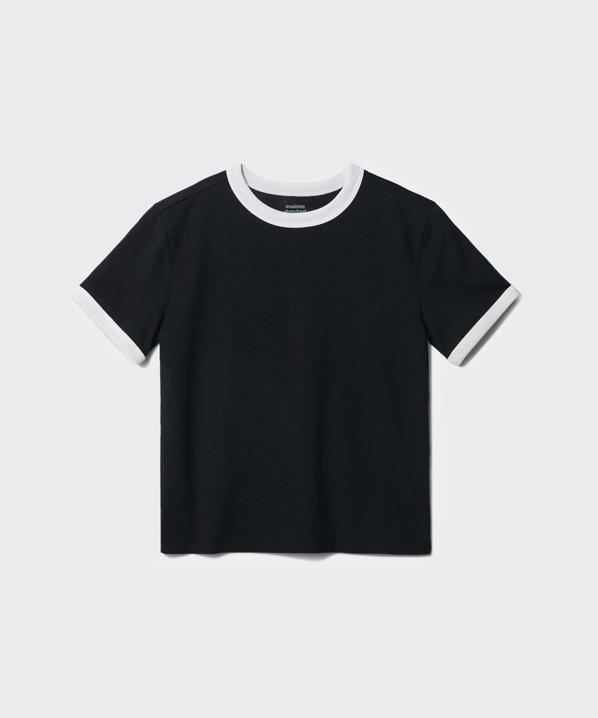 무신사 스탠다드 키즈(MUSINSA STANDARD KIDS) 릴렉스드 링거 티셔츠 [블랙]