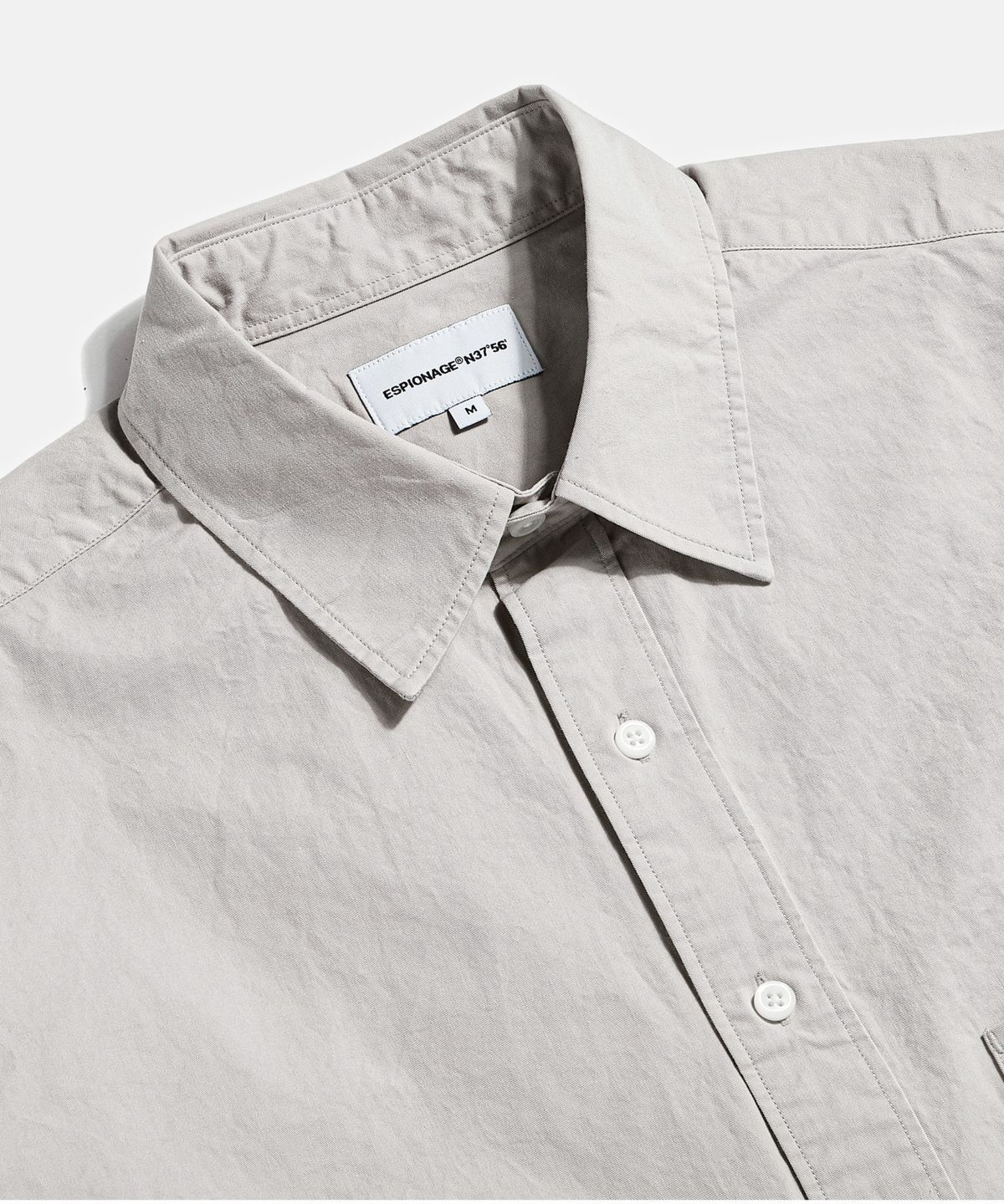 에스피오나지(ESPIONAGE) Cotton Over Shirt Light Grey