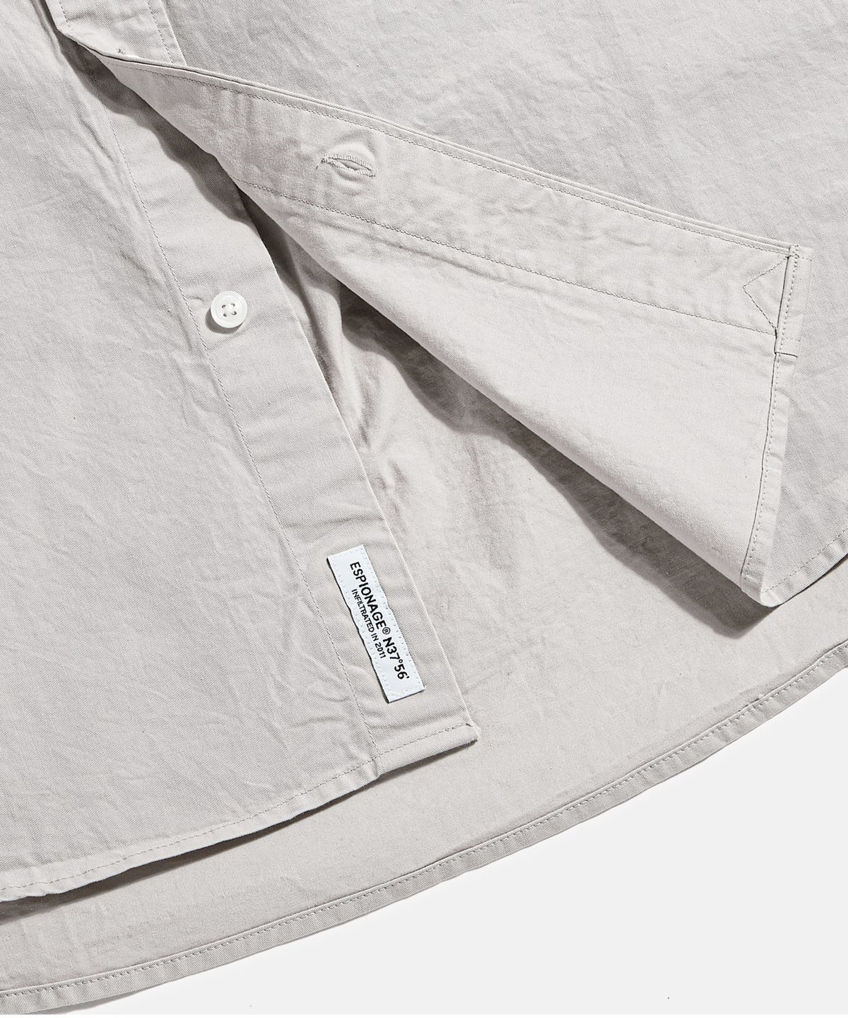 에스피오나지(ESPIONAGE) Cotton Over Shirt Light Grey