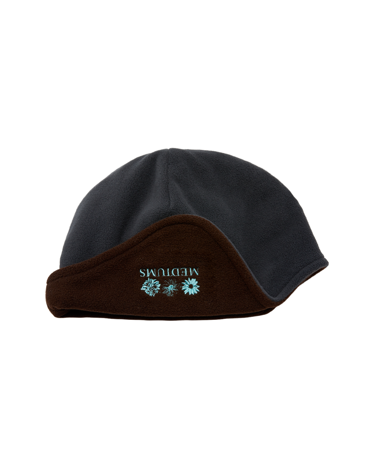 미디엄스(MEDIUMS) Sunflower Logo Ear Flap Fleece Beanie - Brown (해바라기 로고 이어플랩 플리스 비니)