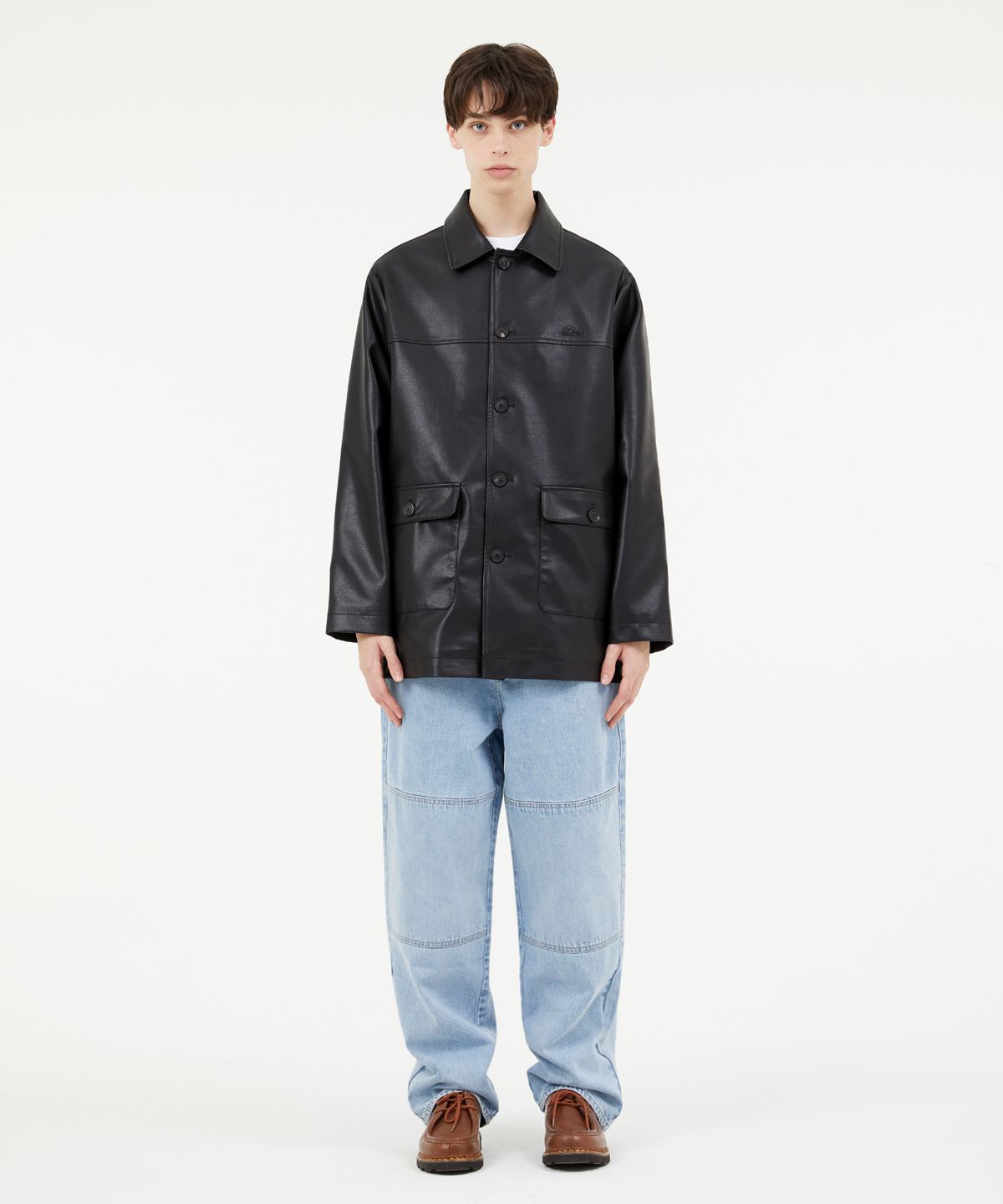 엘엠씨(LMC) CLASSIC VEGAN LEATHER CAR COAT black