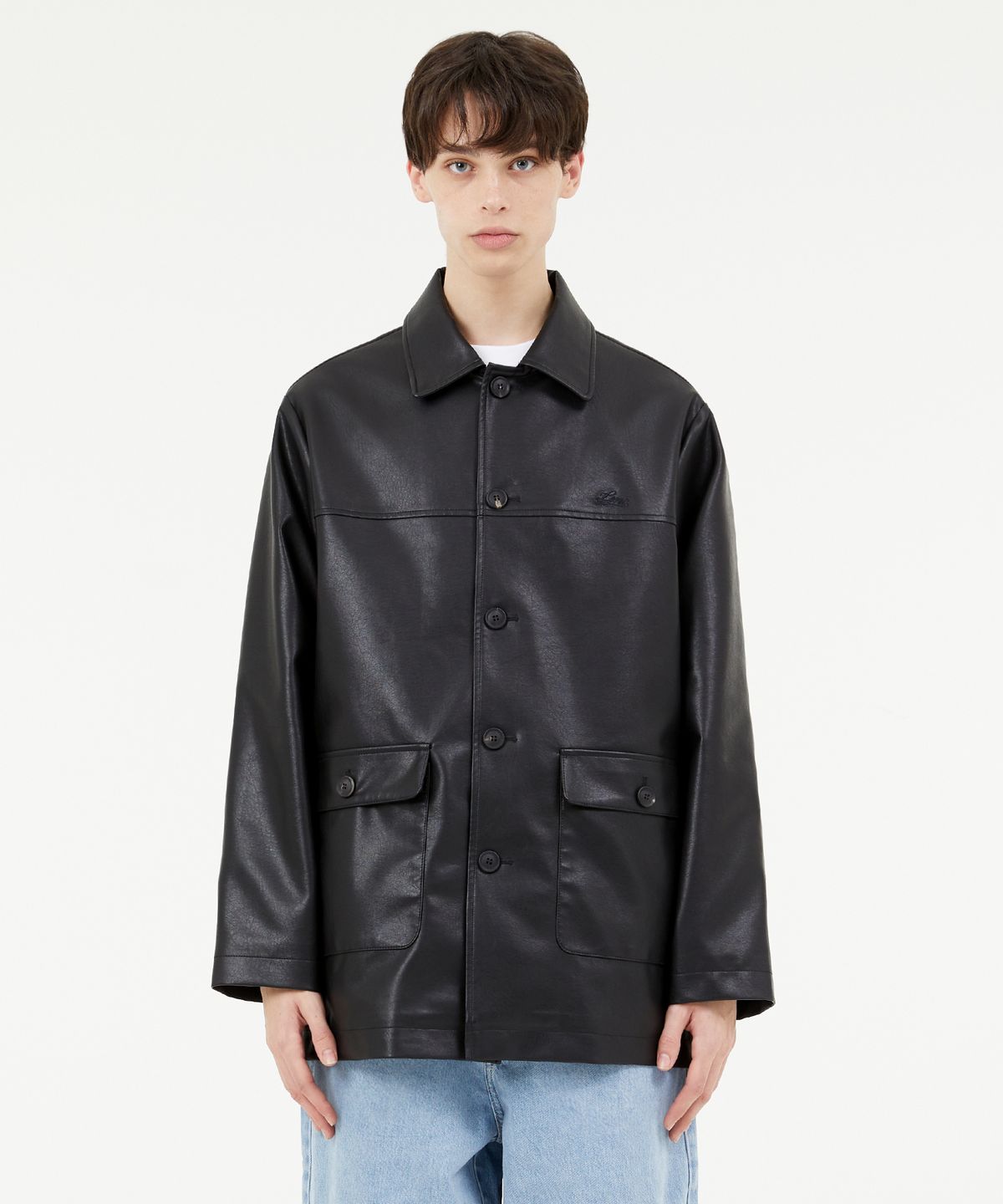 엘엠씨(LMC) CLASSIC VEGAN LEATHER CAR COAT black