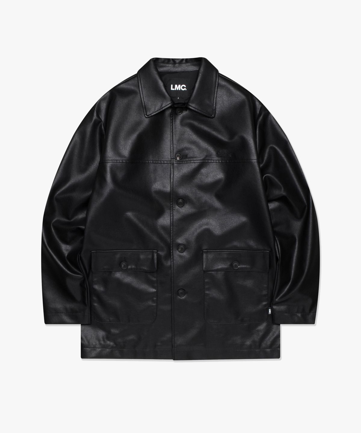엘엠씨(LMC) CLASSIC VEGAN LEATHER CAR COAT black