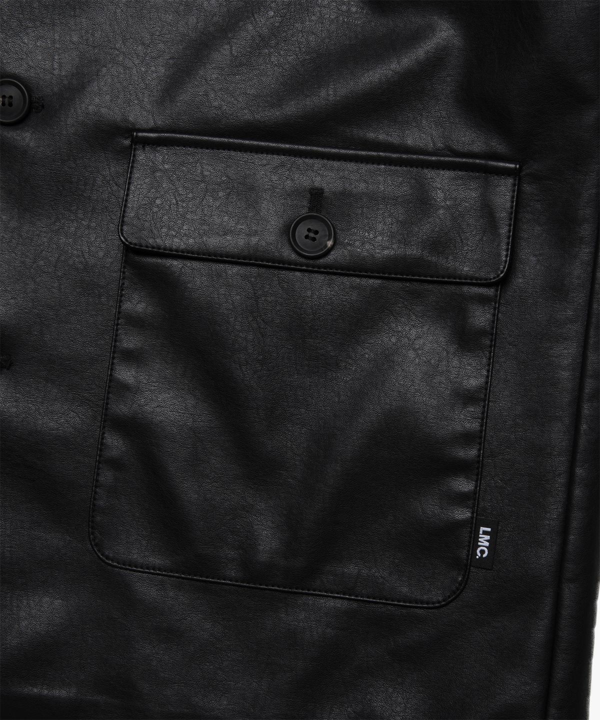 엘엠씨(LMC) CLASSIC VEGAN LEATHER CAR COAT black