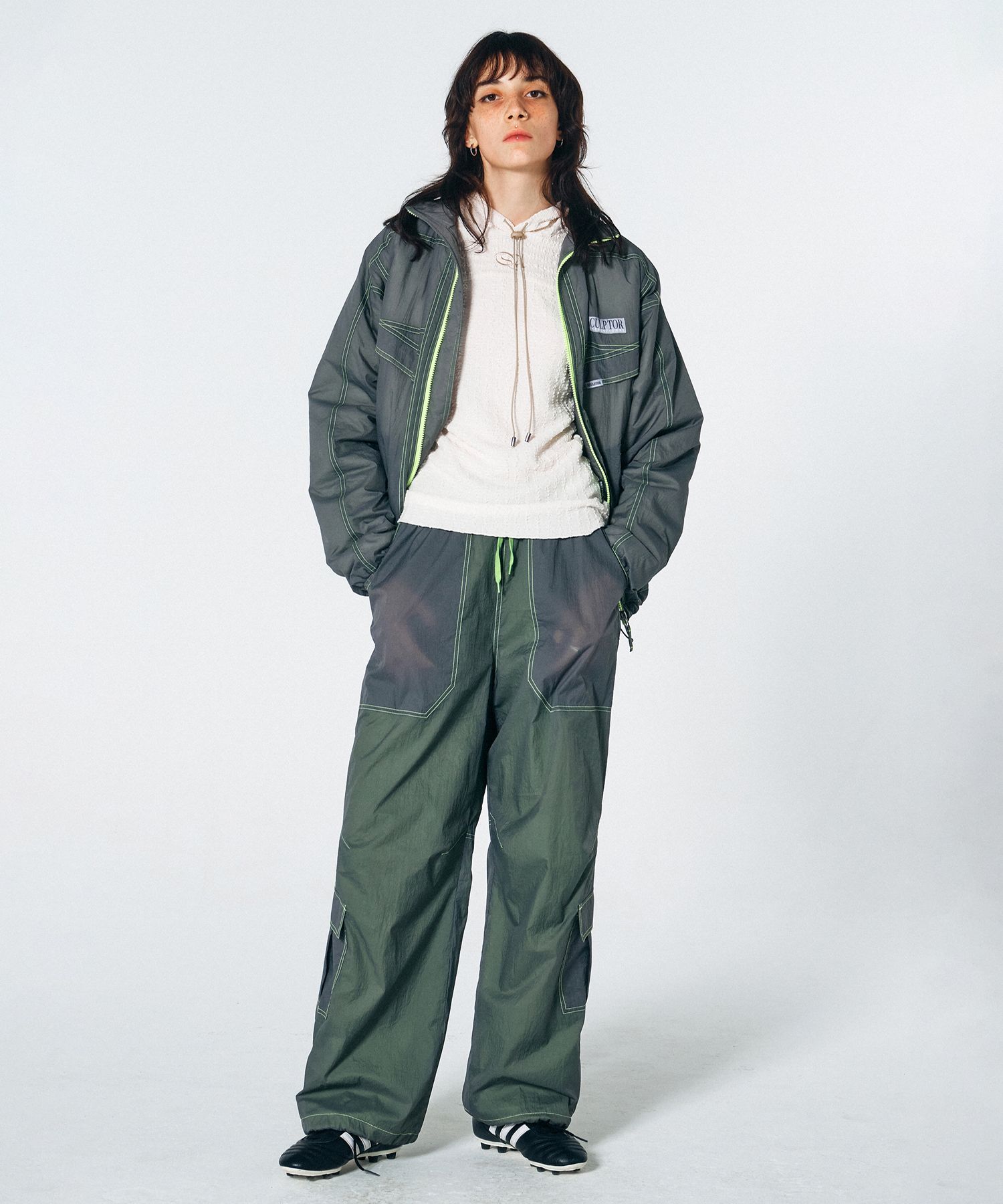 ★SCULPTOR★ Openwork Stitch Carpenter Pants Charcoal SC23S4 MUSINSA | SCULPTOR Openwork Stitch Carpenter Pants Charcoal