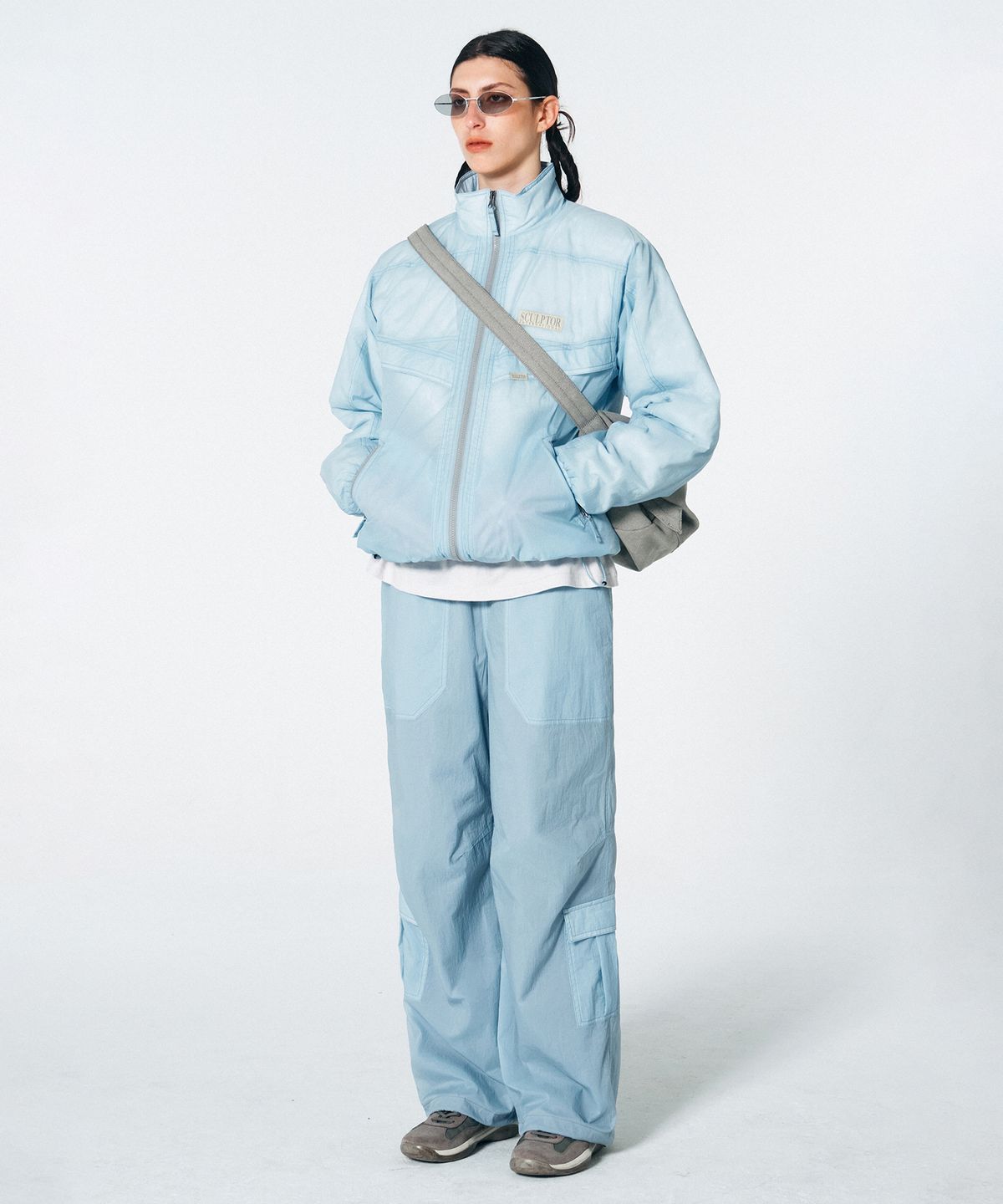 스컬프터(SCULPTOR) Openwork Stitch Carpenter Pants Baby Blue