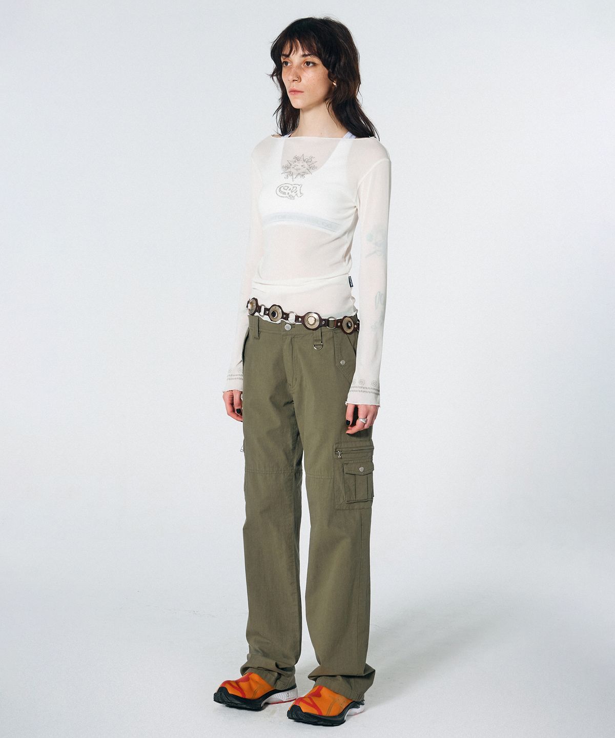스컬프터(SCULPTOR) Straight Lowrise Cargo Pants Khaki