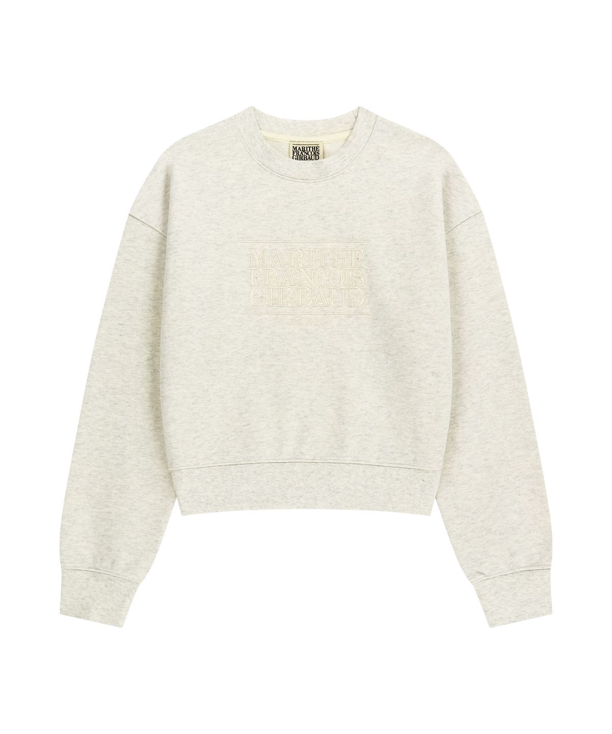 마리떼 프랑소와 저버(MARITHÉ + FRANҪOIS GIRBAUD) W CLASSIC LOGO CROP SWEATSHIRT oatmeal
