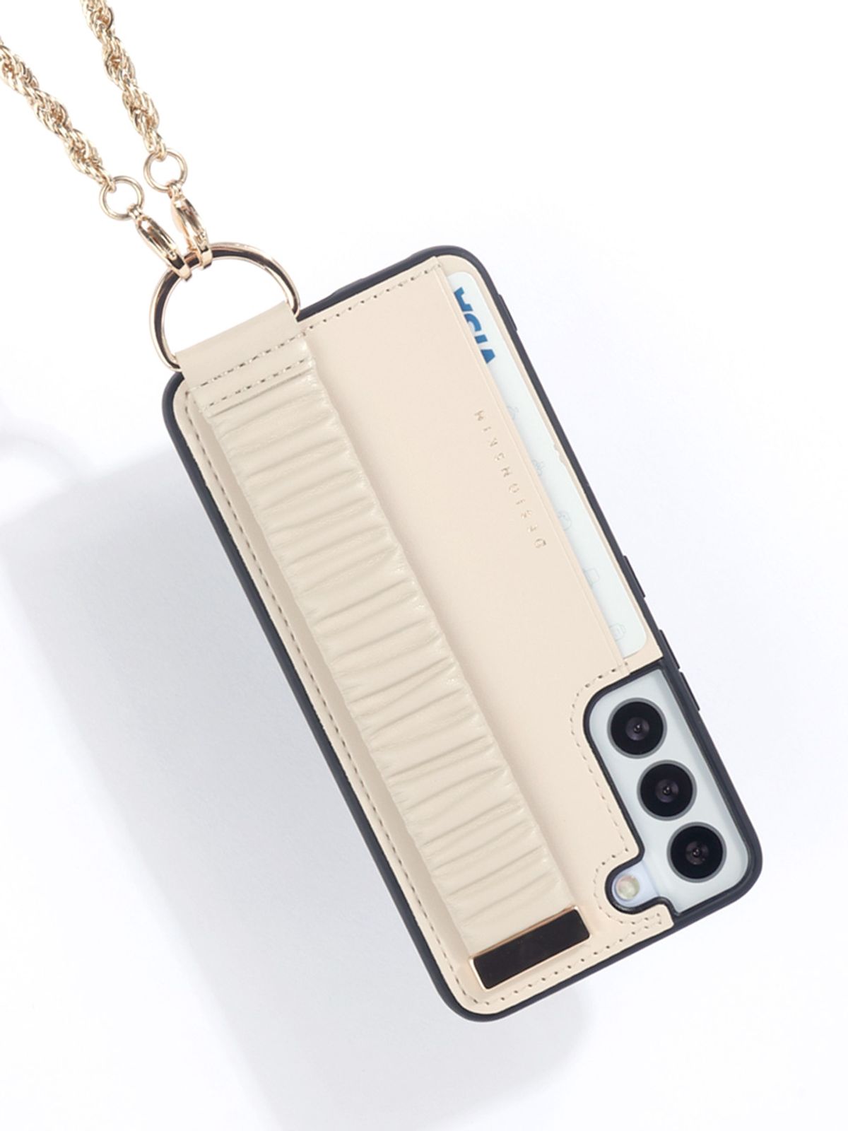 디자인스킨(DESIGNSKIN) 갤럭시S26/25/24/23  플러스/울트라 스크런치 밴딩 스트랩 케이스-아이보리