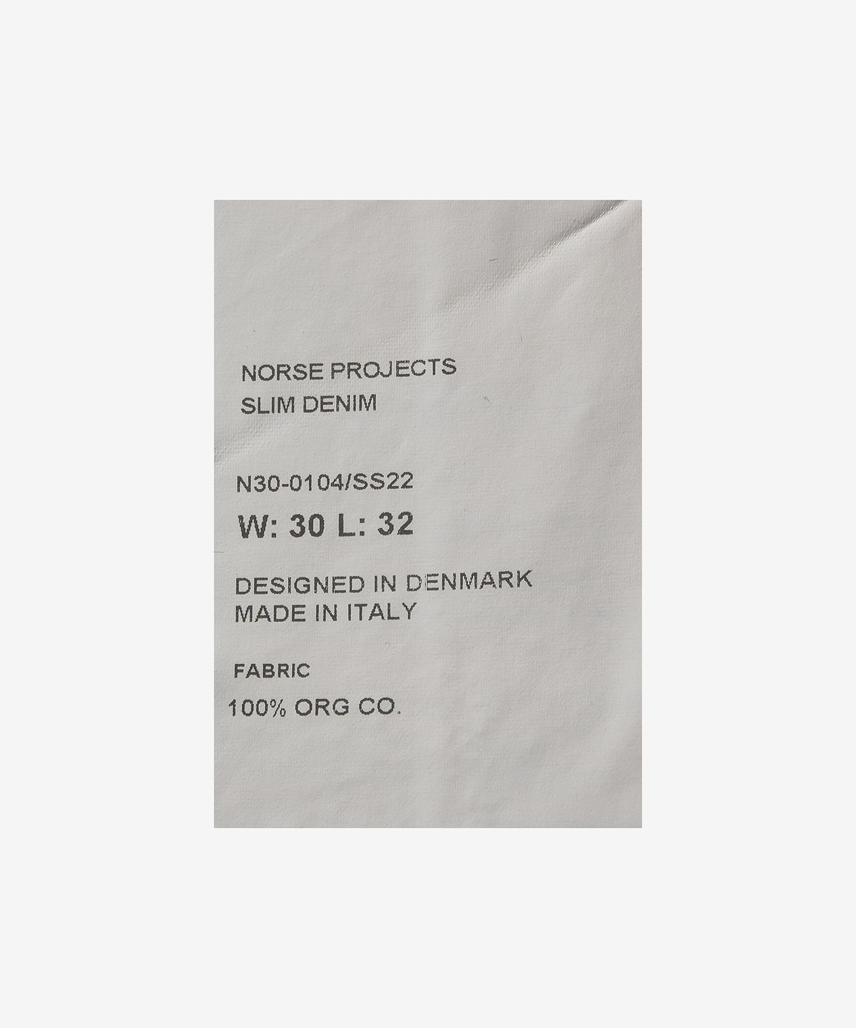 노스 프로젝트(NORSE PROJECTS) 슬림 노스 데님 팬츠 - 빈티지 인디고 / N3001047997