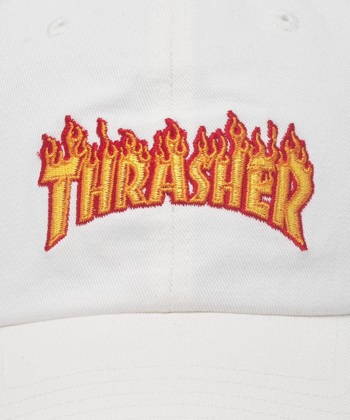 트레셔(THRASHER) 플레임 볼캡 오프 화이트