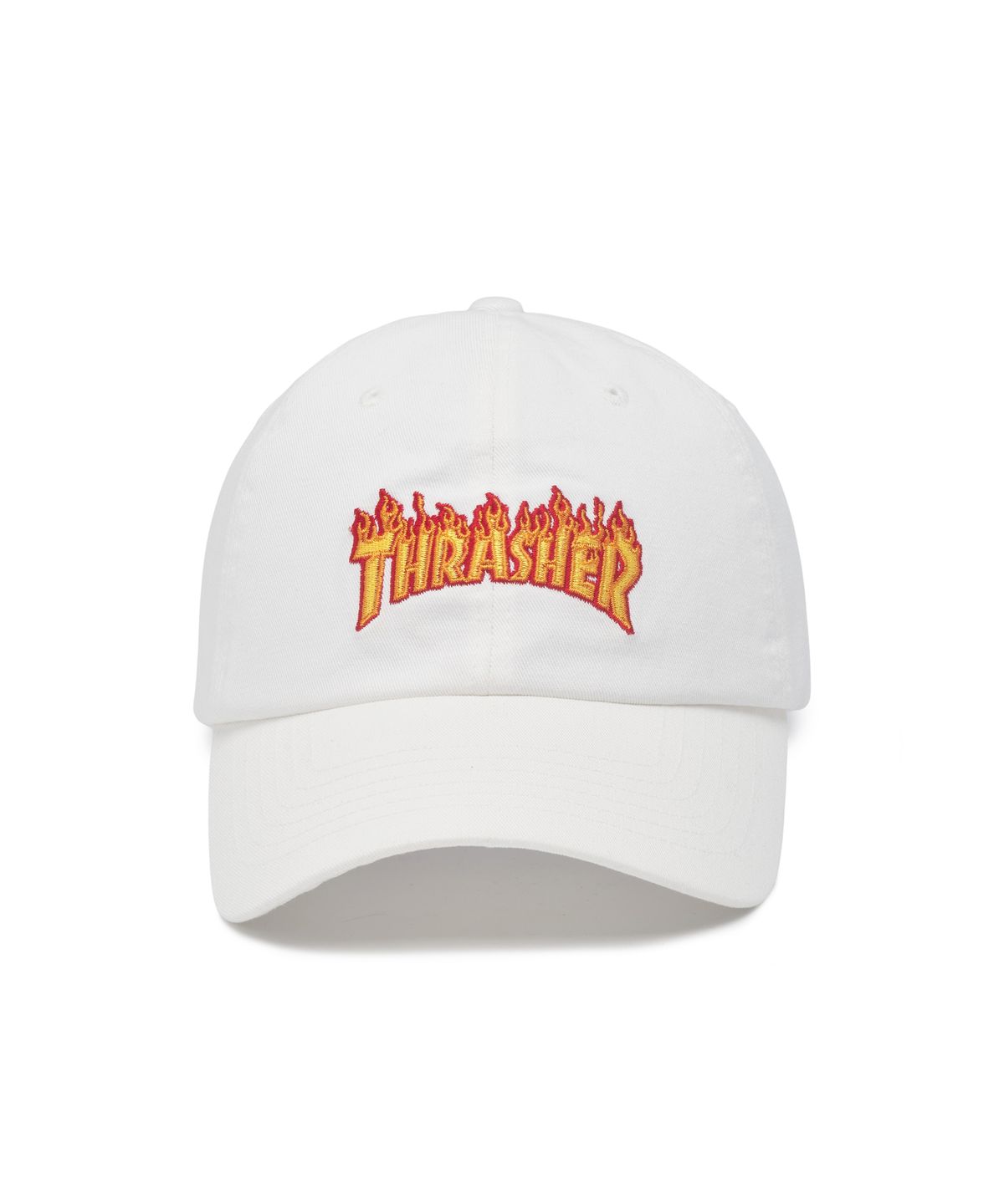 트레셔(THRASHER) 플레임 볼캡 오프 화이트