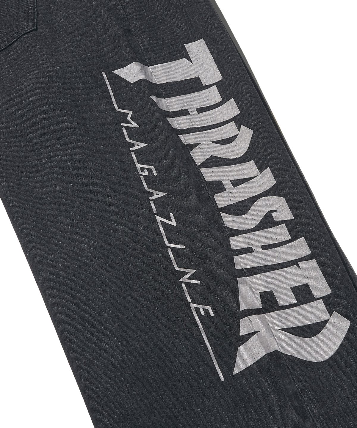 트레셔(THRASHER) 매거진 와이드 데님 팬츠 블랙