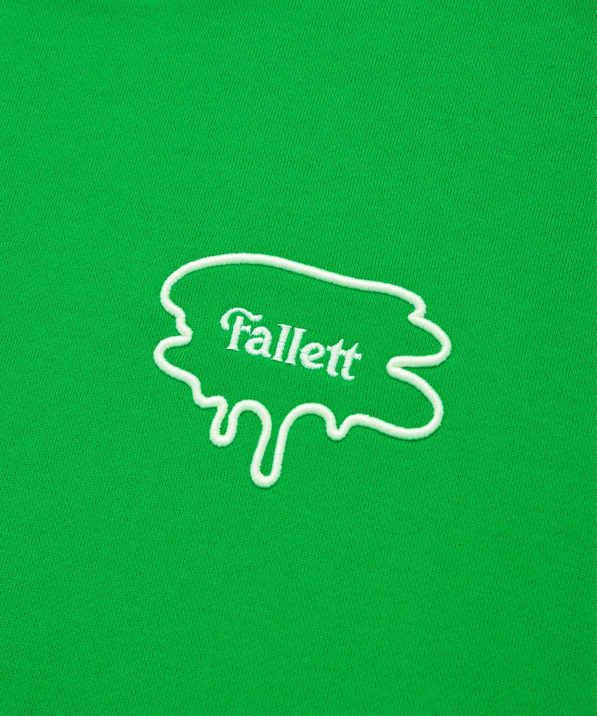 팔렛(FALLETT) 브러쉬로고 맨투맨 비비드 그린