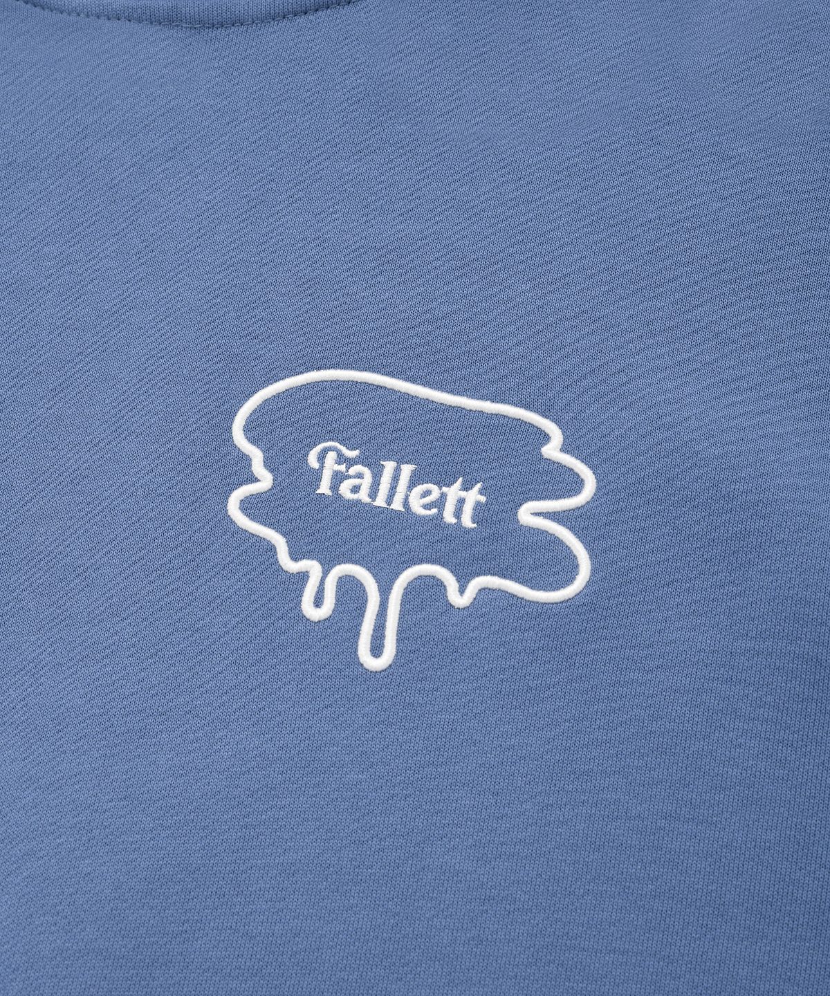 팔렛(FALLETT) 브러쉬로고 후드 더스티블루