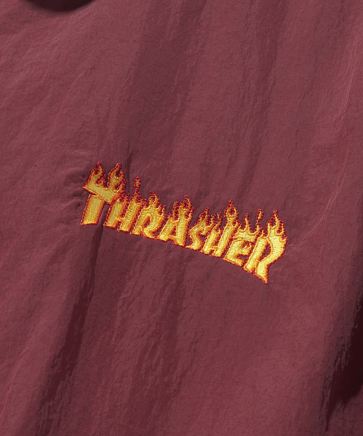 트레셔(THRASHER) 플레임 나일론 트랙 자켓 버건디