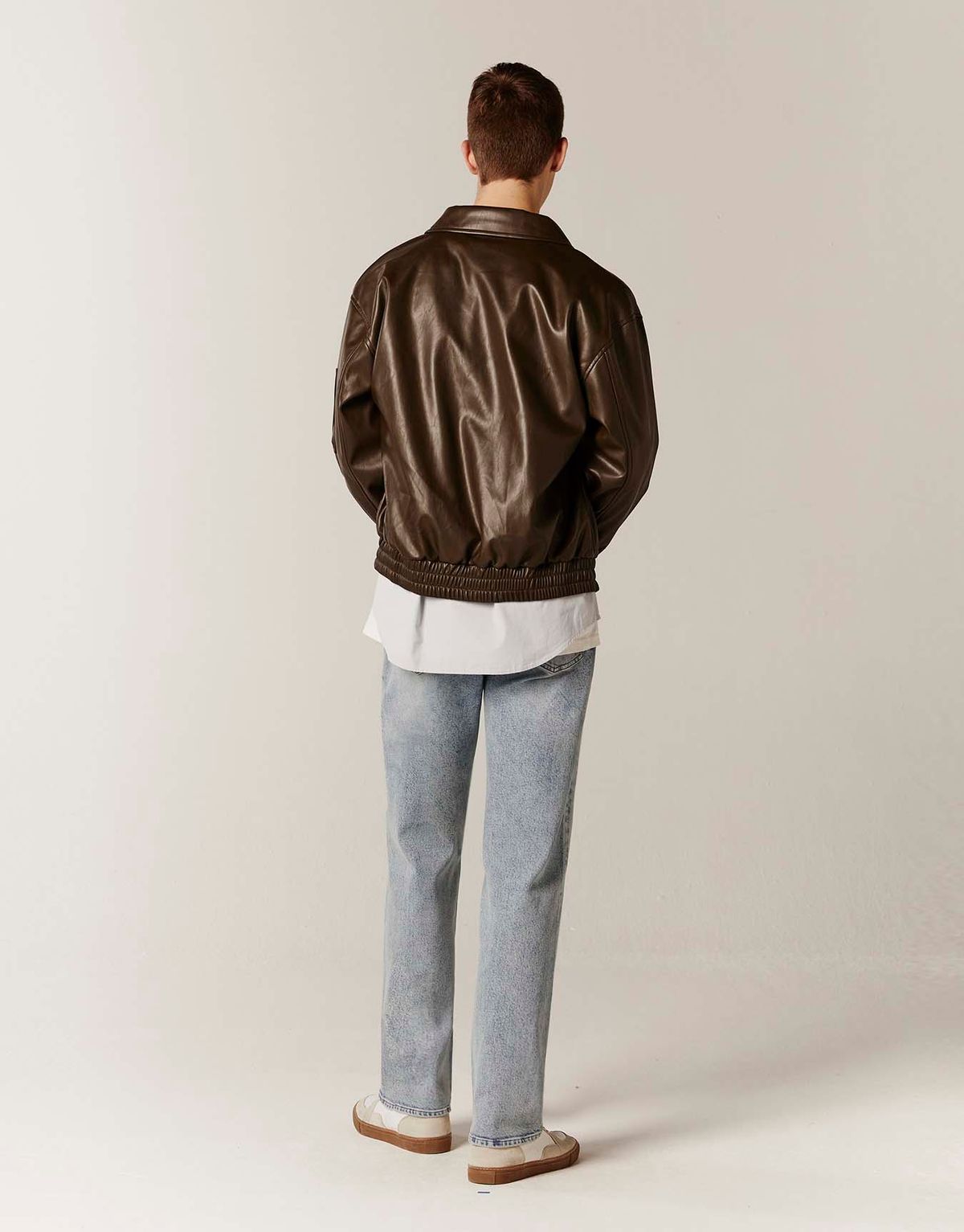지오다노(GIORDANO) 페이크 레더 블루종 073531 [brown]