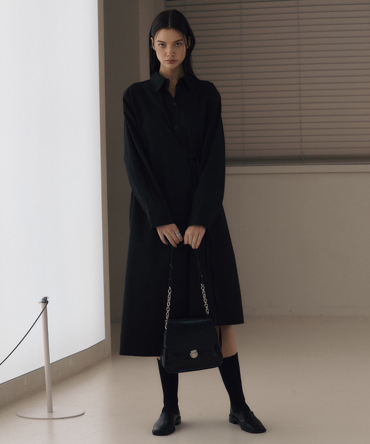 레더리(LEATHERY) 아더 클래식 체인백 [BLACK]