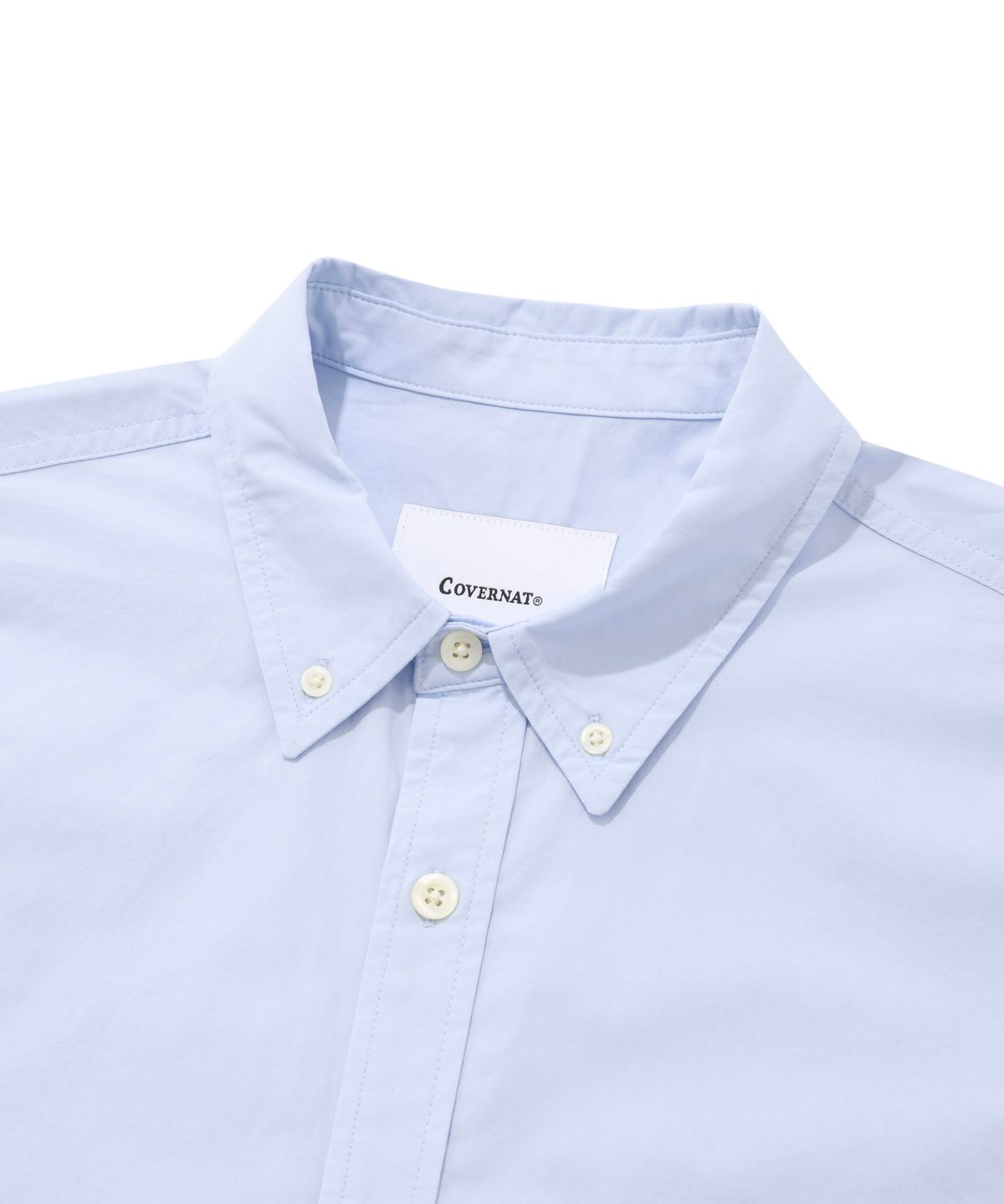 커버낫(COVERNAT) 웨일 로고 코튼 셔츠 라이트 블루