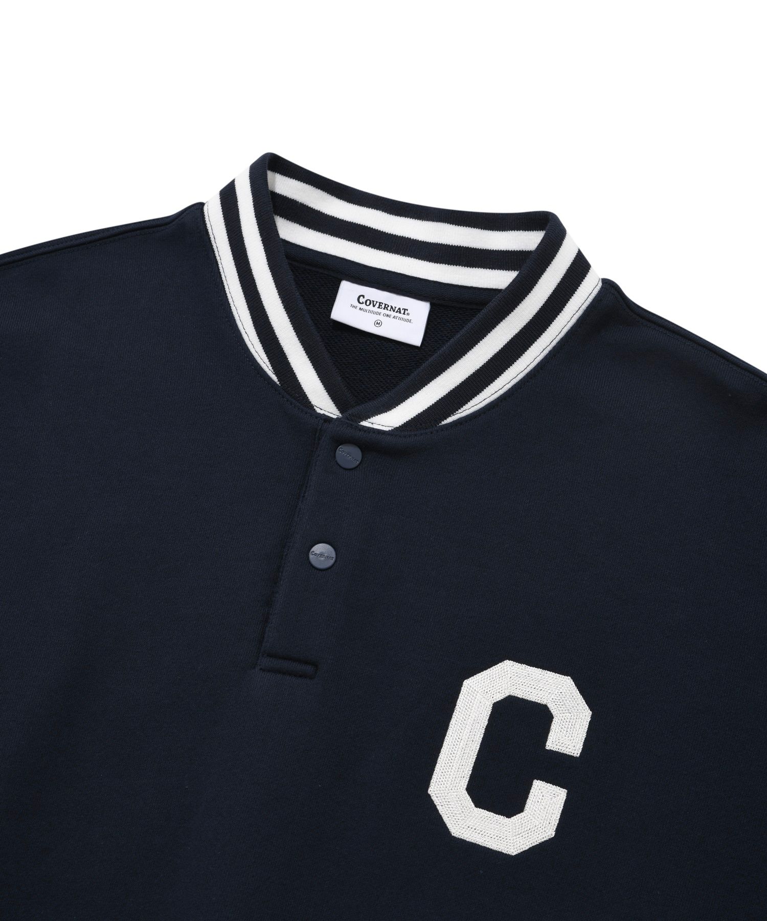 スウェット・トレーナー COVERNAT C Logo Overfit Varsity Man to Man Navy MUSINSA | COVERNAT C logo overfit varsity sweatshirt navy