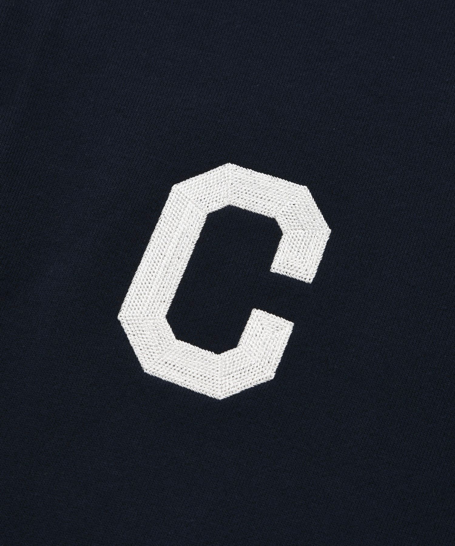 MUSINSA | COVERNAT C logo overfit varsity sweatshirt navy