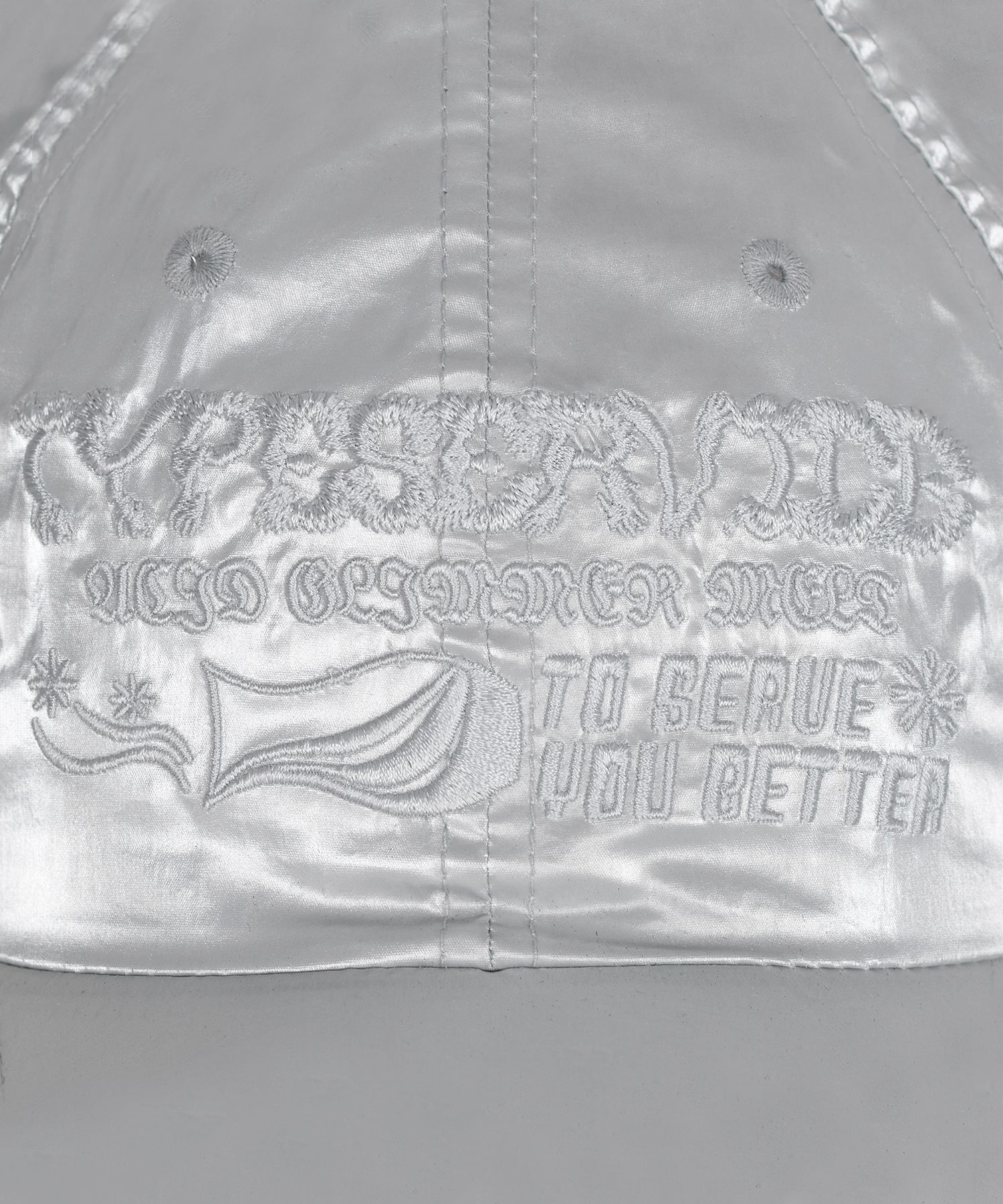MUSINSA | TYPESERVICE Graphic embroidered Cap [Silver]