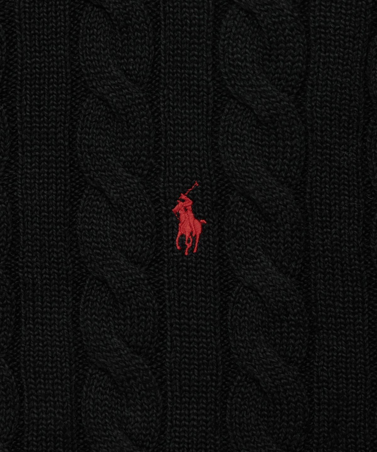 폴로 랄프 로렌(POLO RALPH LAUREN) 케이블 니트 코튼 스웨터 - 블랙