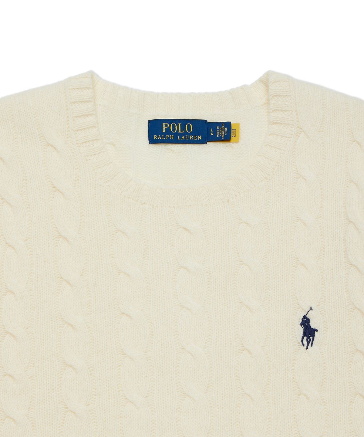 폴로 랄프 로렌(POLO RALPH LAUREN) 케이블 니트 울 캐시미어 스웨터 - 아이보리