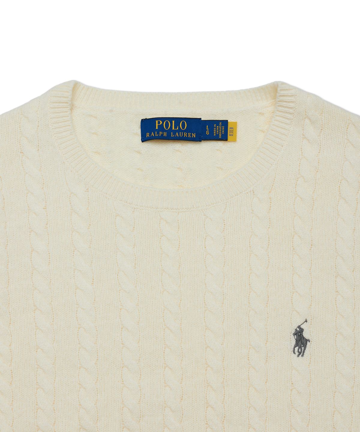 폴로 랄프 로렌(POLO RALPH LAUREN) 케이블 니트 울 코튼 스웨터 - 아이보리