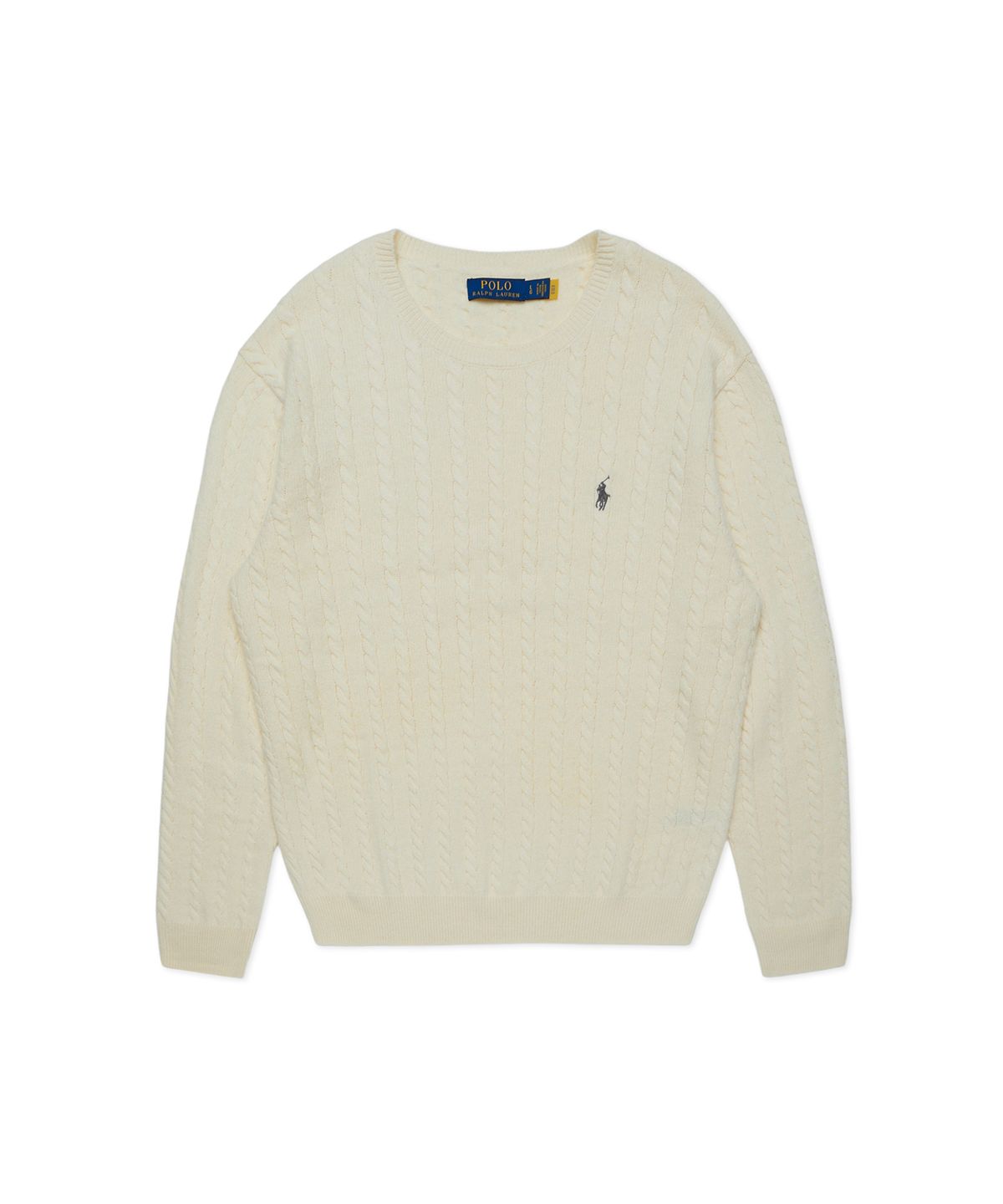 폴로 랄프 로렌(POLO RALPH LAUREN) 케이블 니트 울 코튼 스웨터 - 아이보리