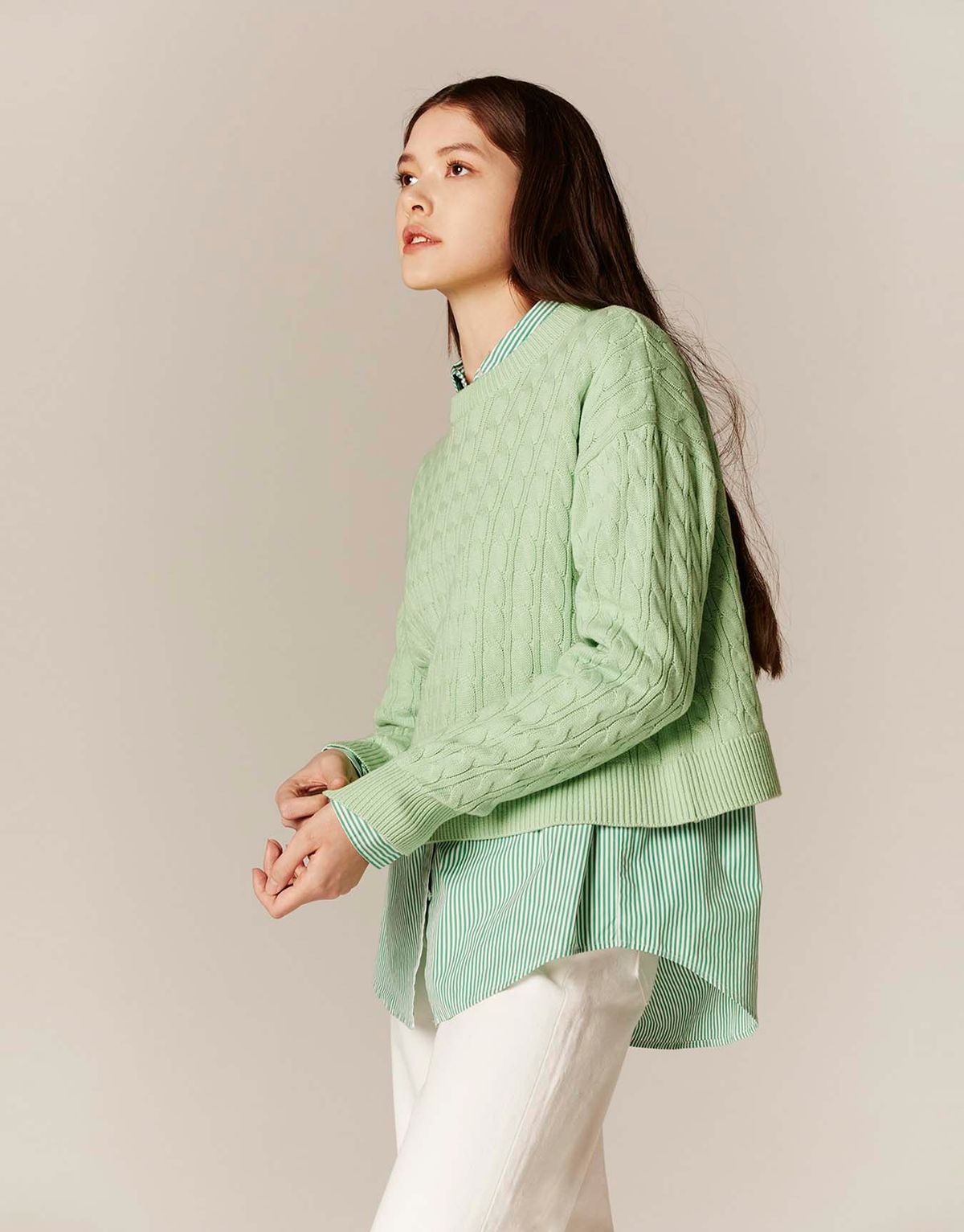 지오다노(GIORDANO) 케이블 크롭 스웨터 353503 [5color]