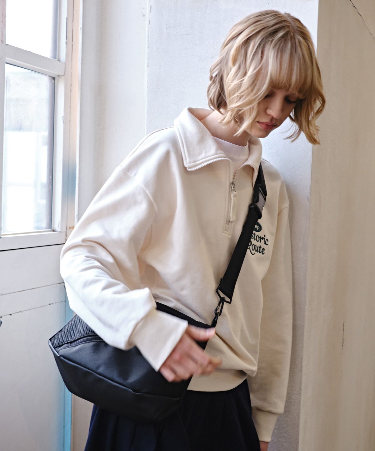 지프(JEEP) A1 Basic Women Half Zip-Up Sweat (JO5TSF831IV)